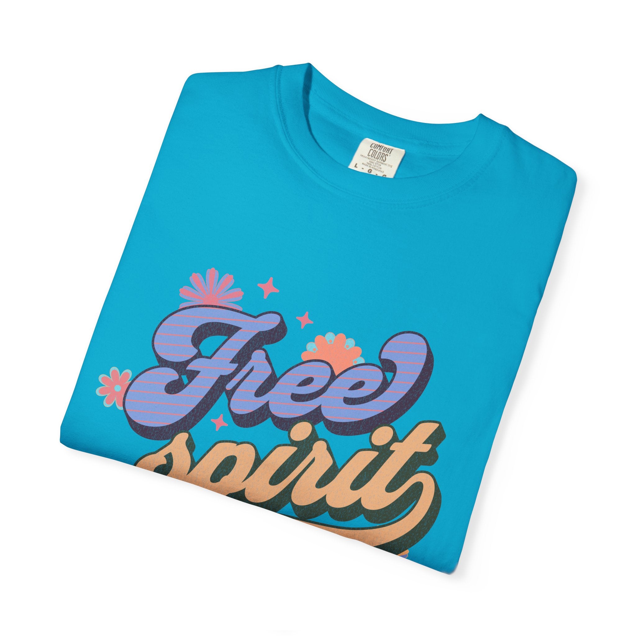 Textured Free Spirit T-Shirt — Retro Hand-Lettered Graphic Tee