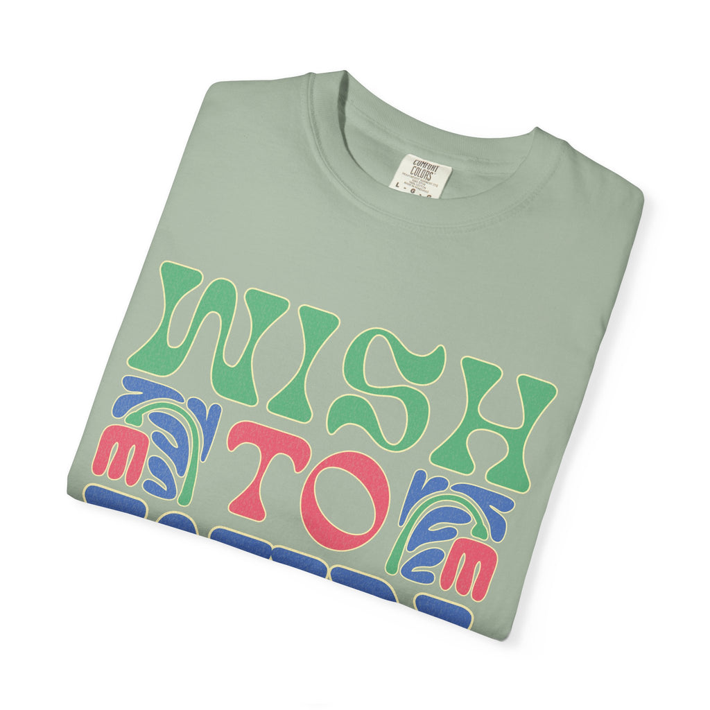 Wish to Win T-shirt |Textured Retro Psychedelic Lettering