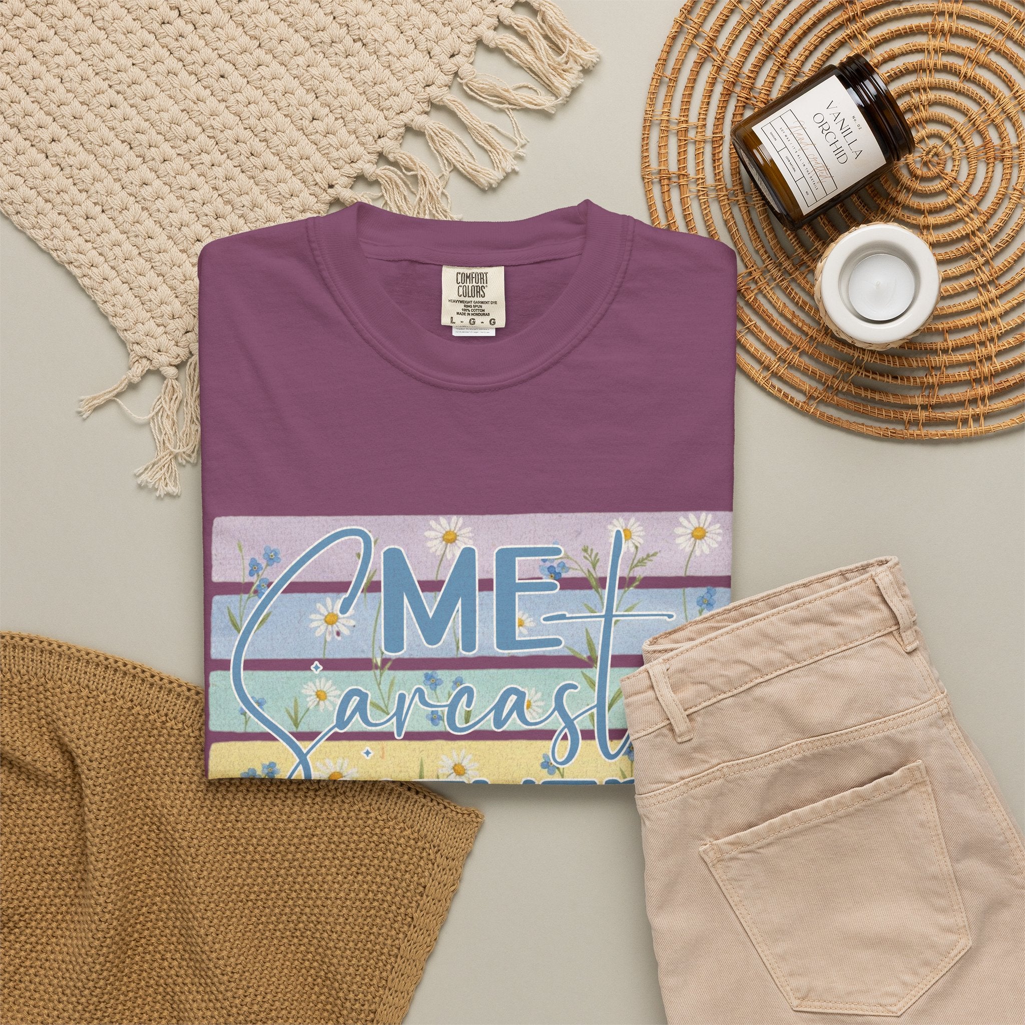 Textured Me? Sarcastic Never T-Shirt — Pastel Striped Funny Tee