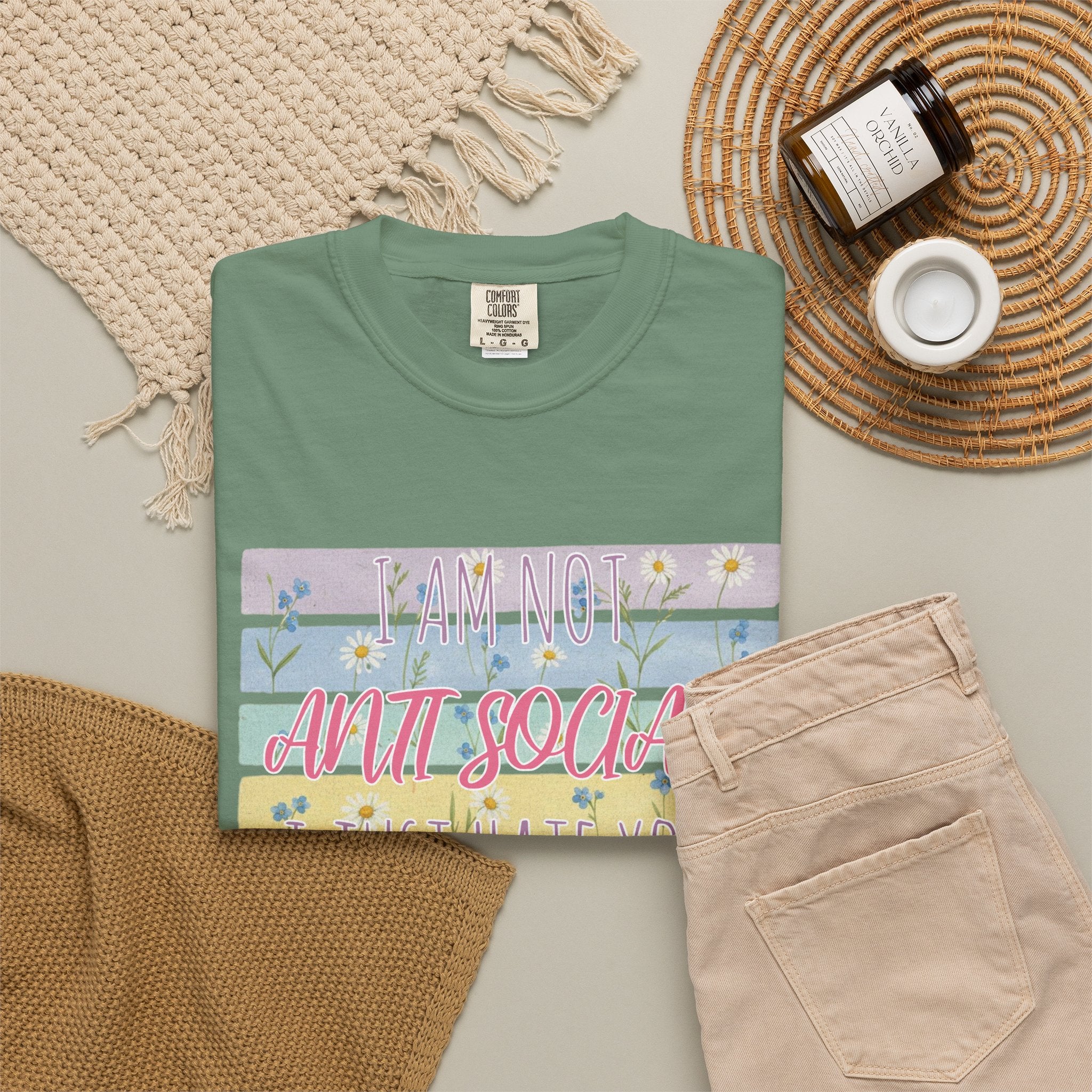 Anti Social Floral Striped Textured T-Shirt
