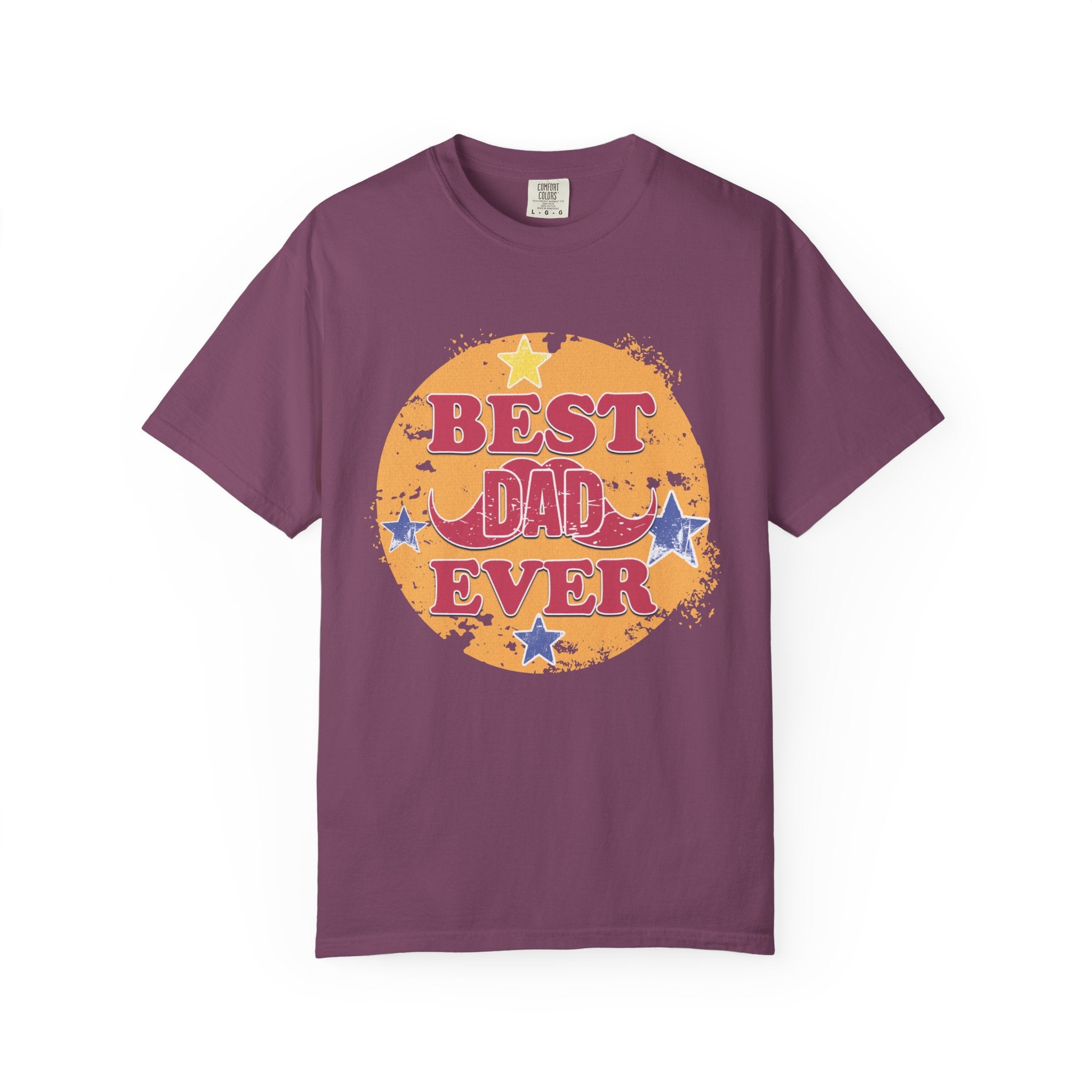Textured Best Dad Ever T-Shirt — Retro Stars Father’s Day Tee
