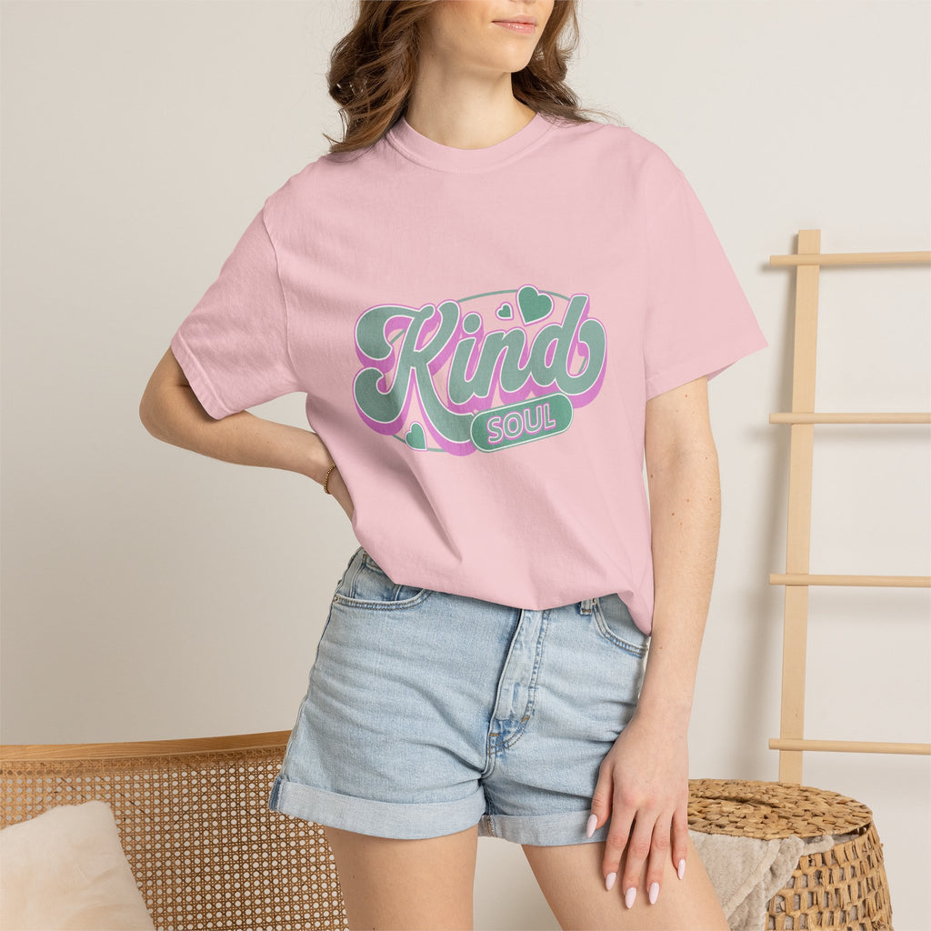 Textured Kind Soul T-Shirt — Retro Pastel Graphic Tee