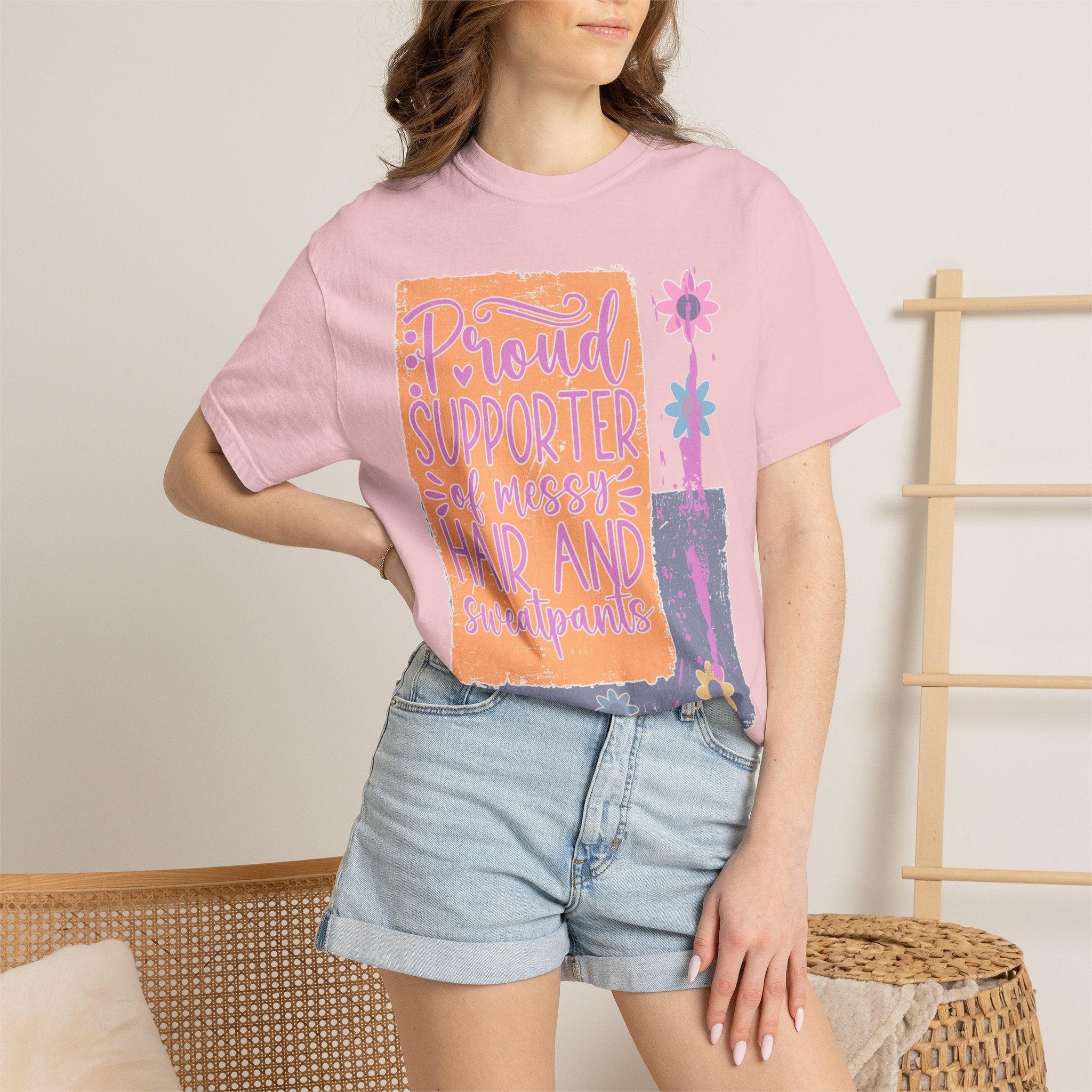 Proud Supporter of Messy Hair & Sweatpants Textured T-Shirt
