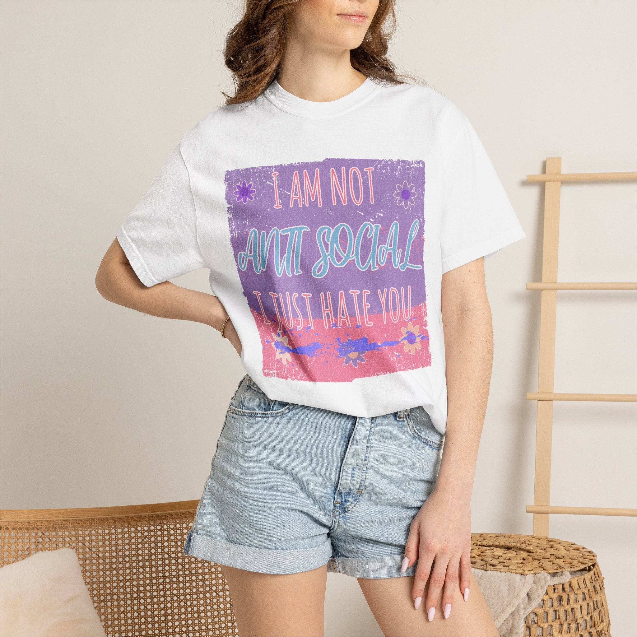 I Am Not Anti-Social I Just Hate You Textured T-Shirt