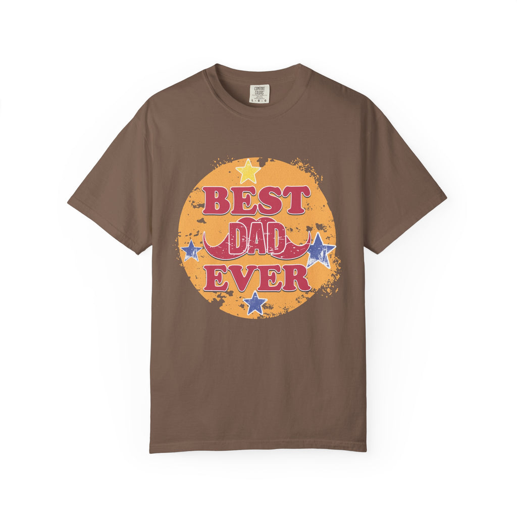 Textured Best Dad Ever T-Shirt — Retro Stars Father’s Day Tee