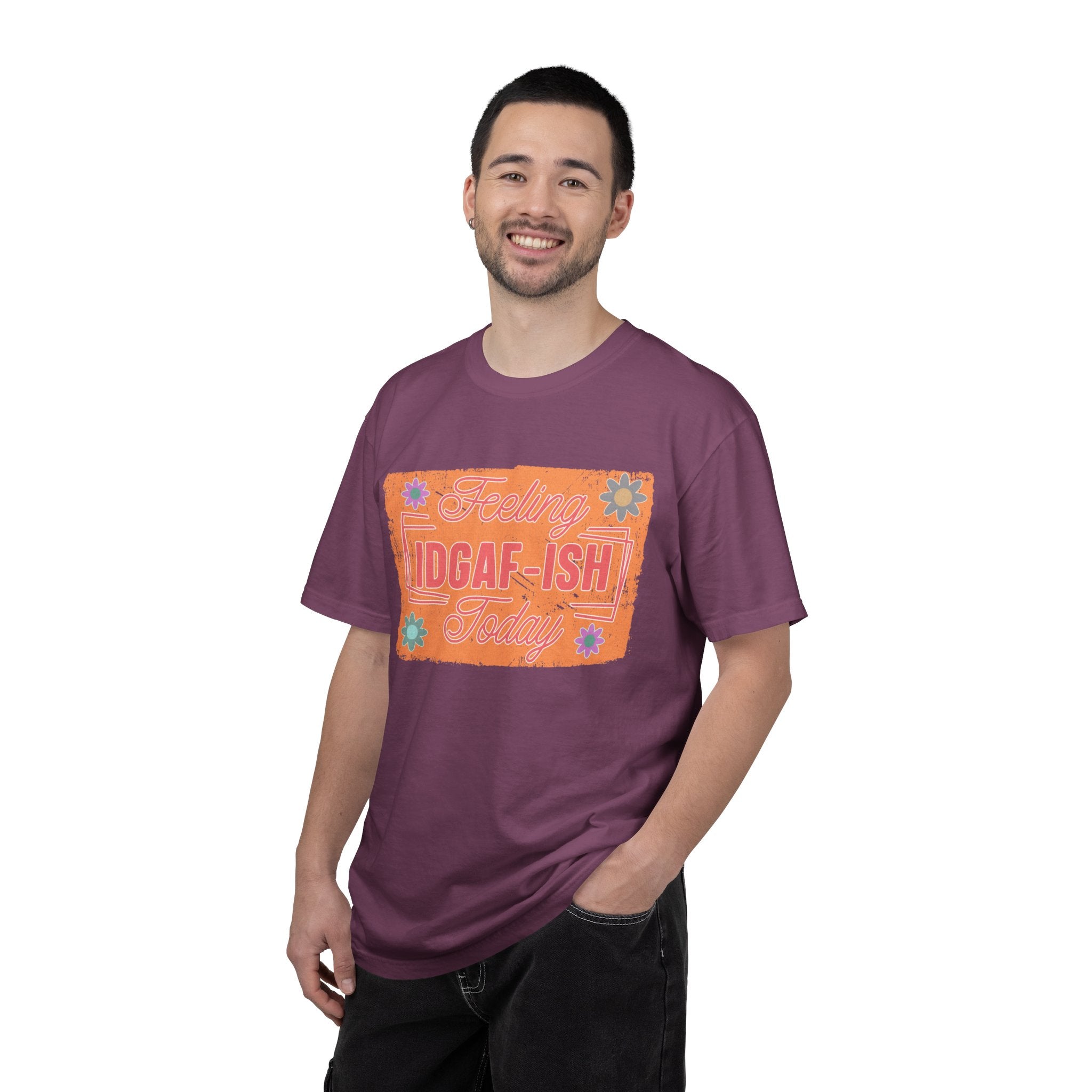Textured IDGAF-ish Feeling T-Shirt — Retro Floral Graphic Tee