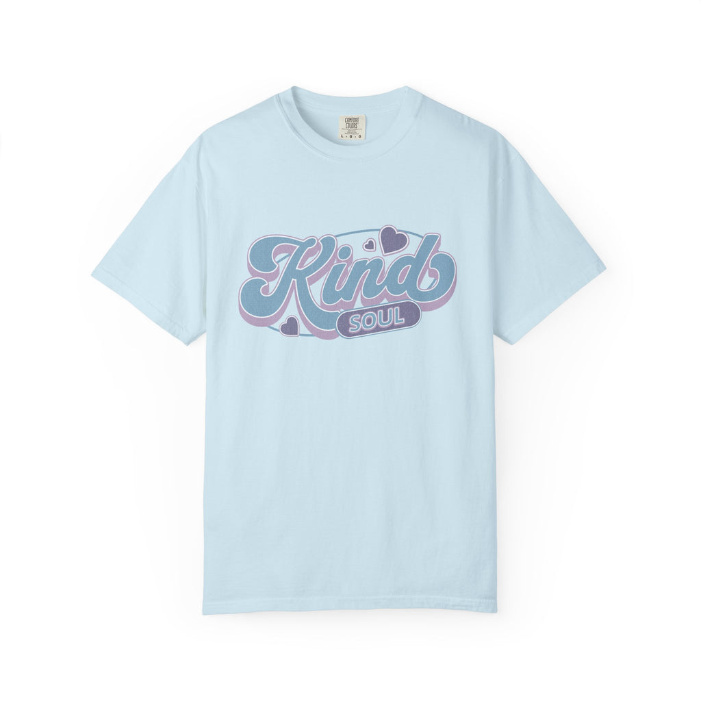 Kind Soul Textured T-Shirt — Retro Script Graphic Tee