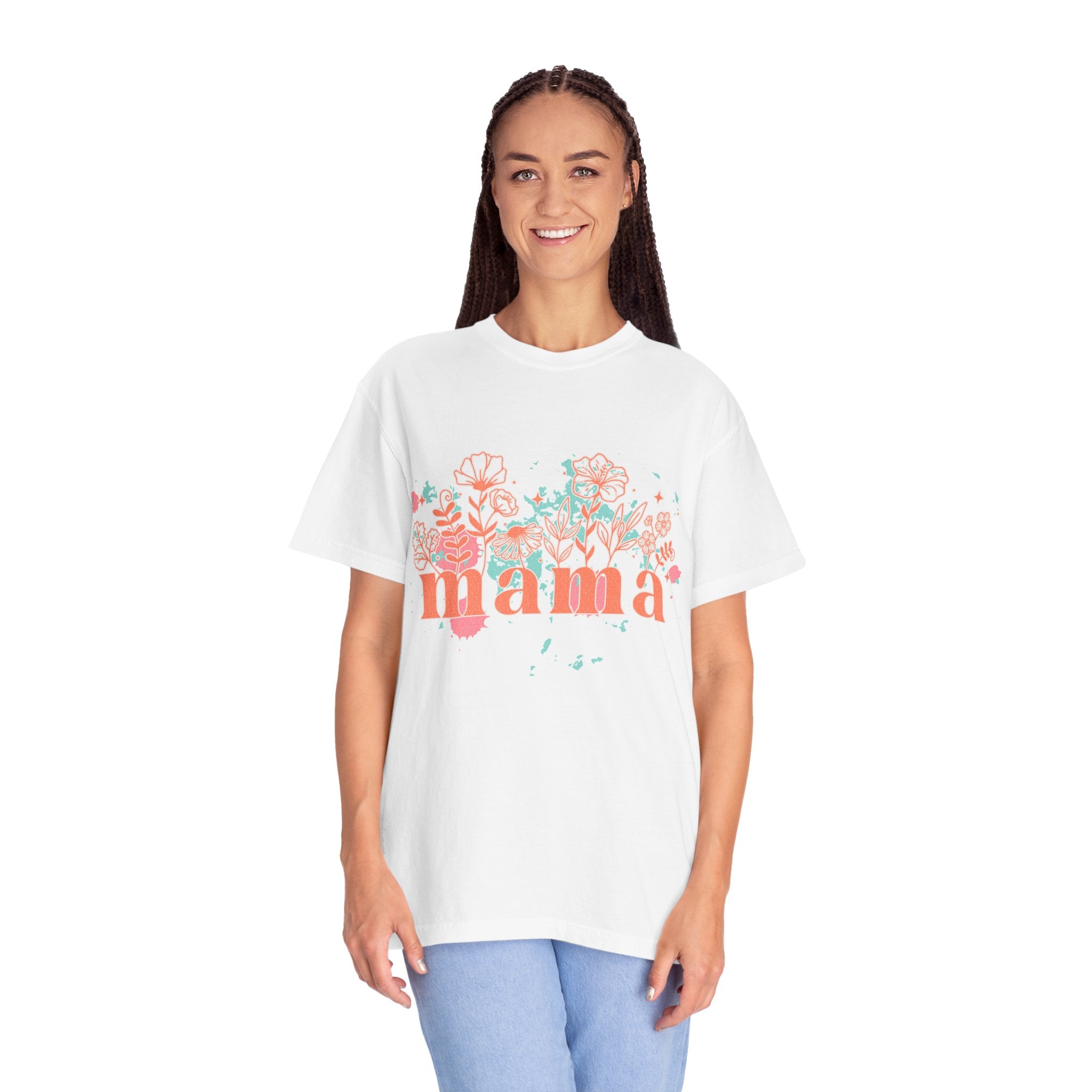 Mama Wildflower Floral Textured Splash Tee