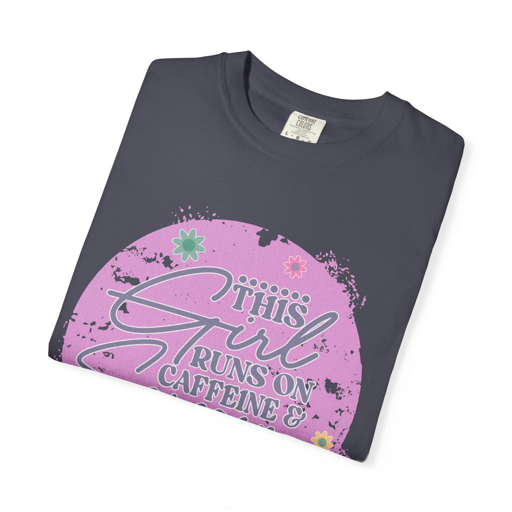 This Girl Runs on Caffeine & Sarcasm Textured T-Shirt