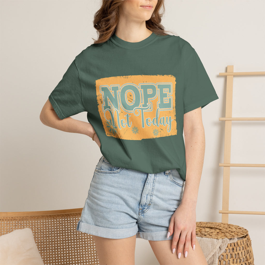 NOPE Not Today T-shirt | Textured Retro Beach Script Graphic