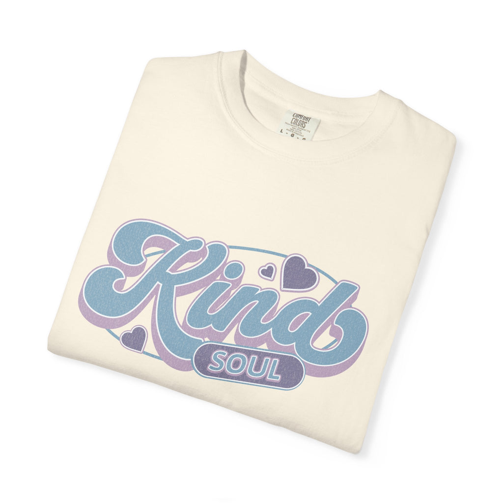 Kind Soul Textured T-Shirt — Retro Script Graphic Tee