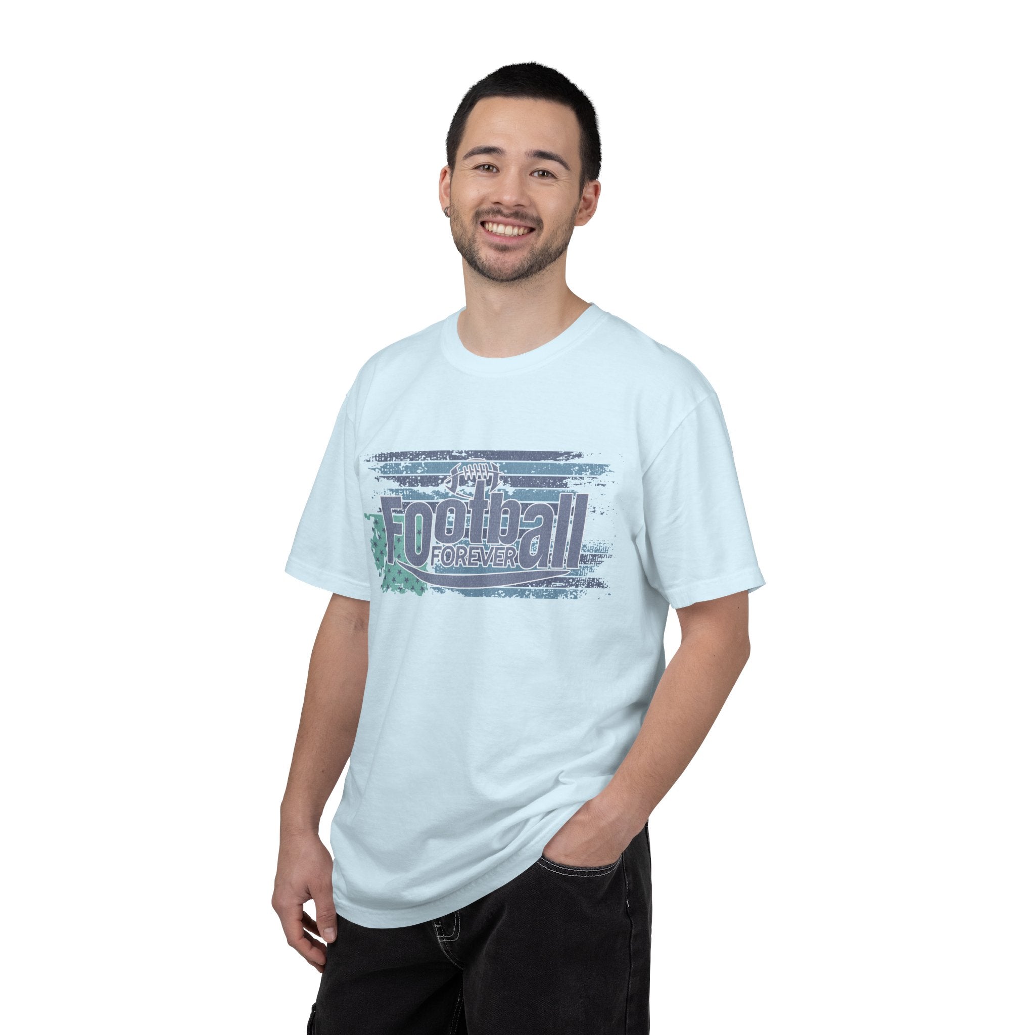 Football Forever Vintage Tee — Retro Grunge Football Graphic T-Shirt