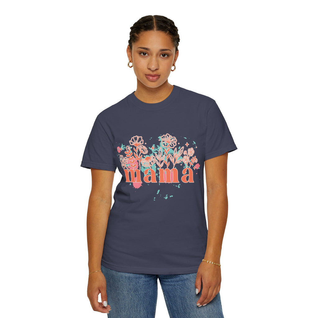 Mama Wildflower Floral Textured Splash Tee