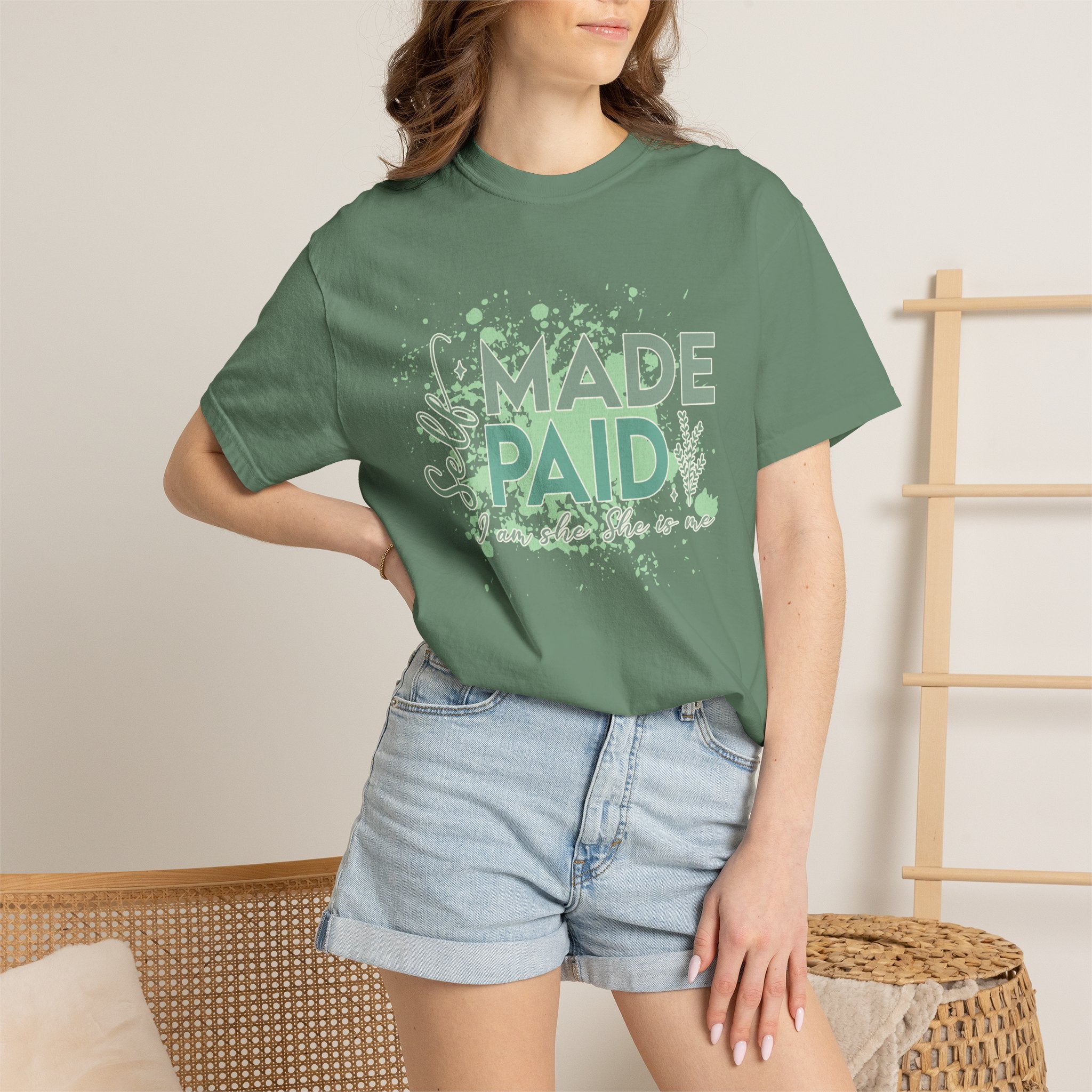 Made Paid Textured T-Shirt —  "I Am Made Paid" Graphic Tee