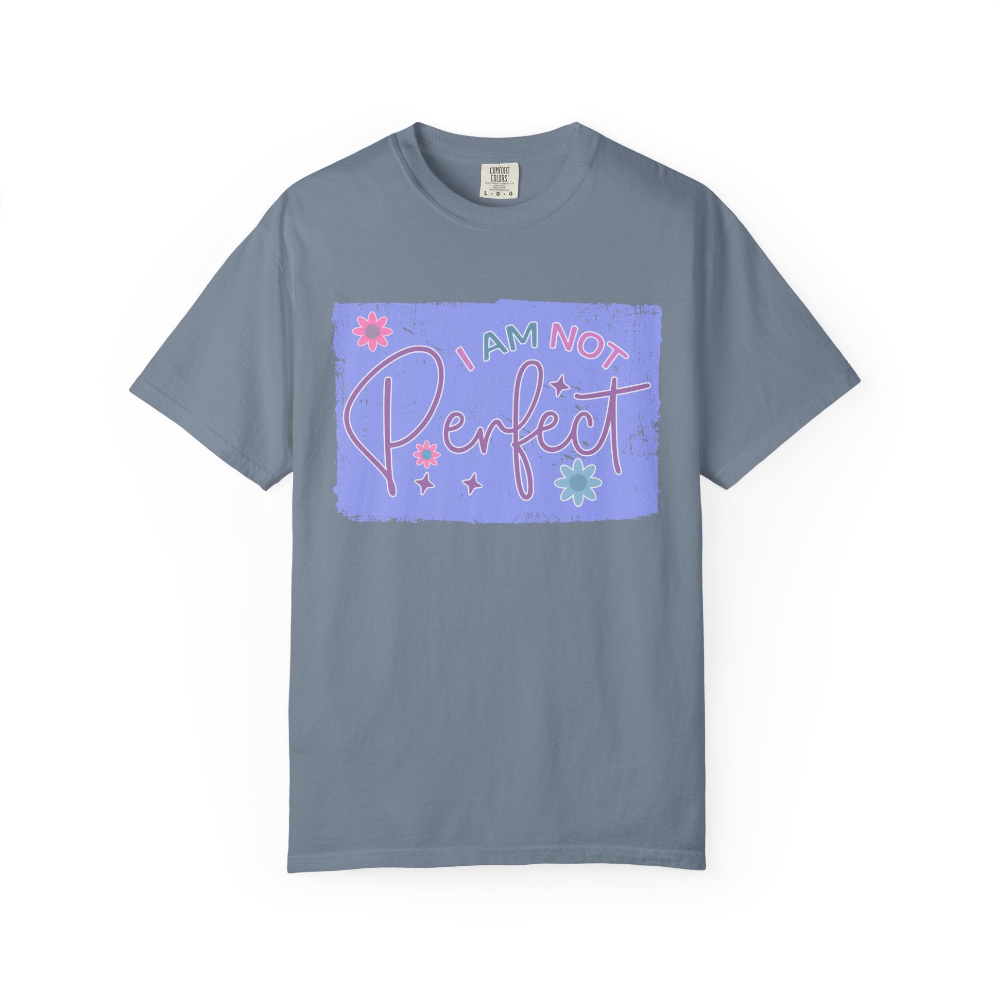 I Am Not Perfect Floral Textured T-Shirt