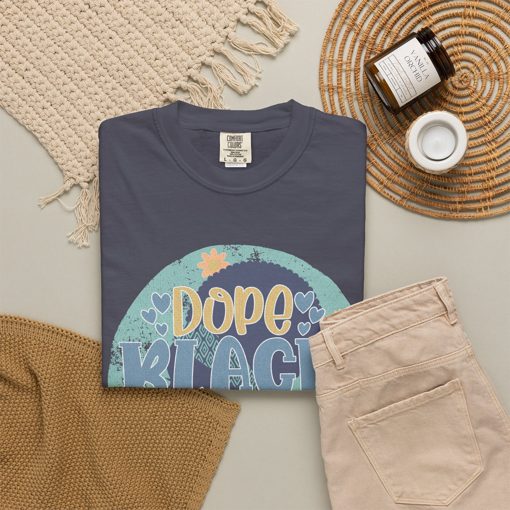 Dope Black Mom Textured T-Shirt — Retro Floral Graphic Tee for Proud Moms