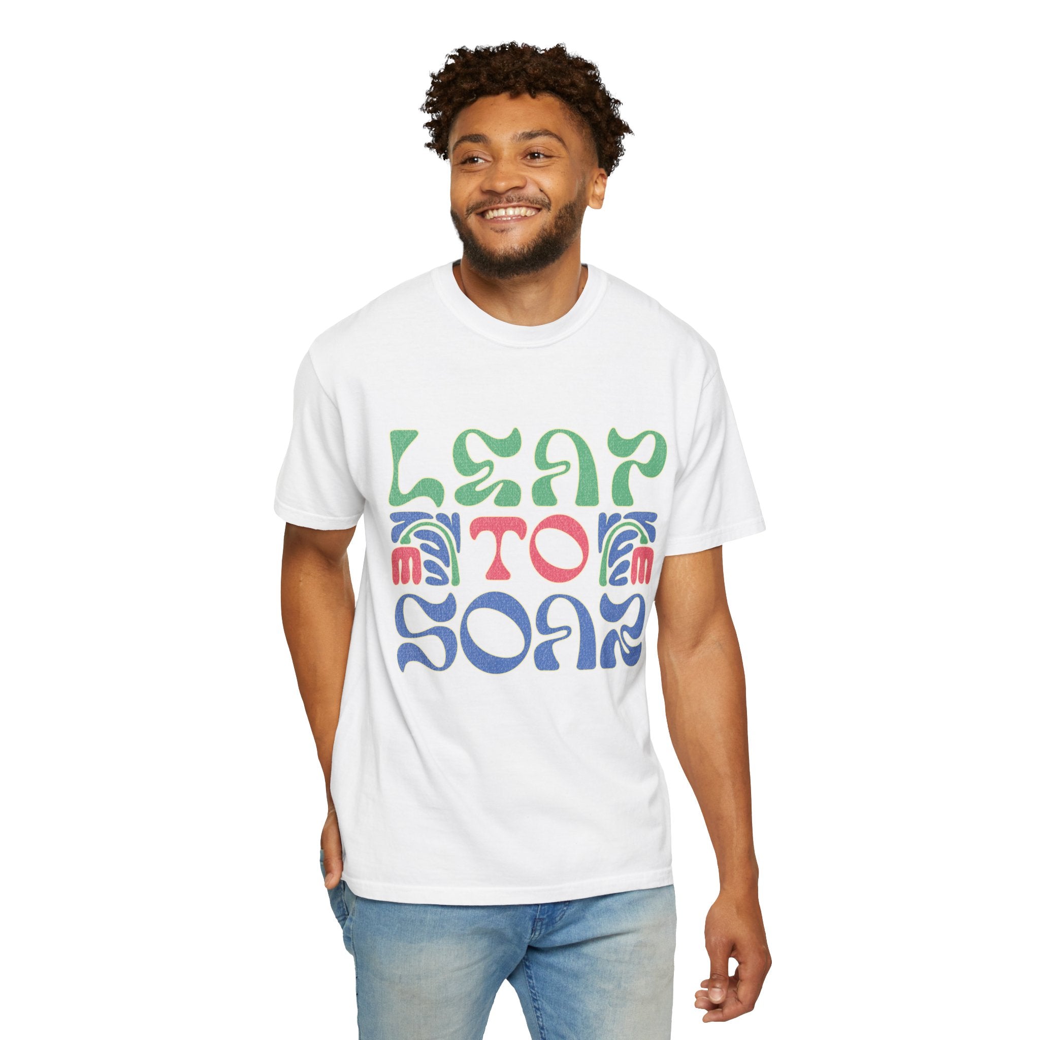 Leap To Soar T-shirt |Textured Retro Psychedelic Typography