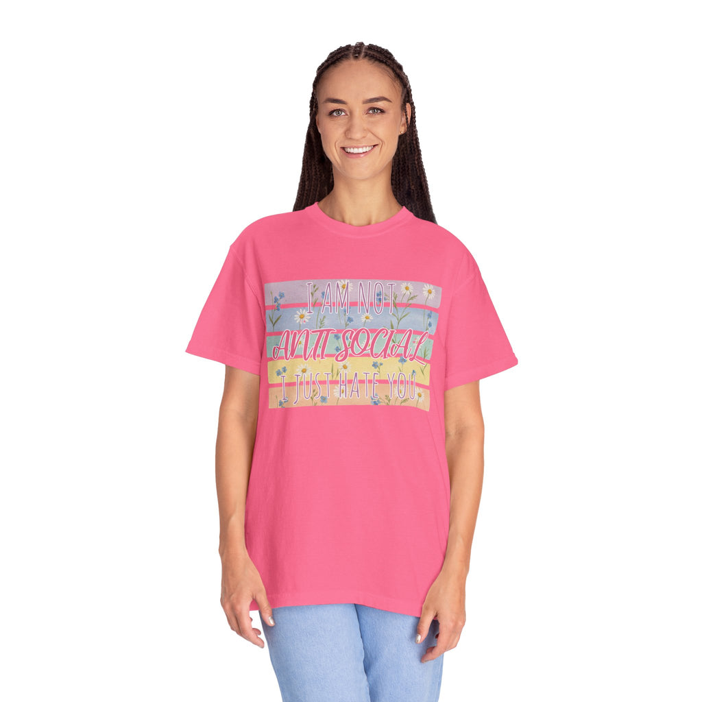Anti Social Floral Striped Textured T-Shirt