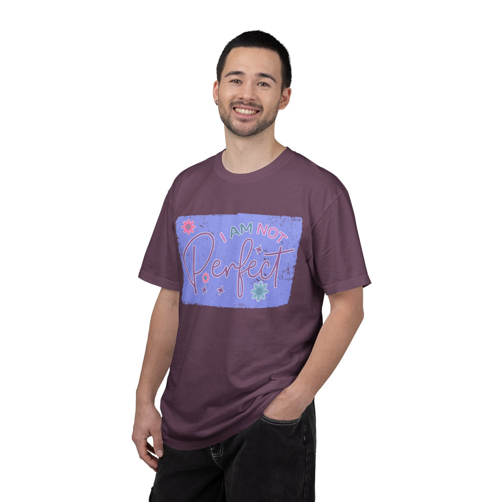 I Am Not Perfect Floral Textured T-Shirt