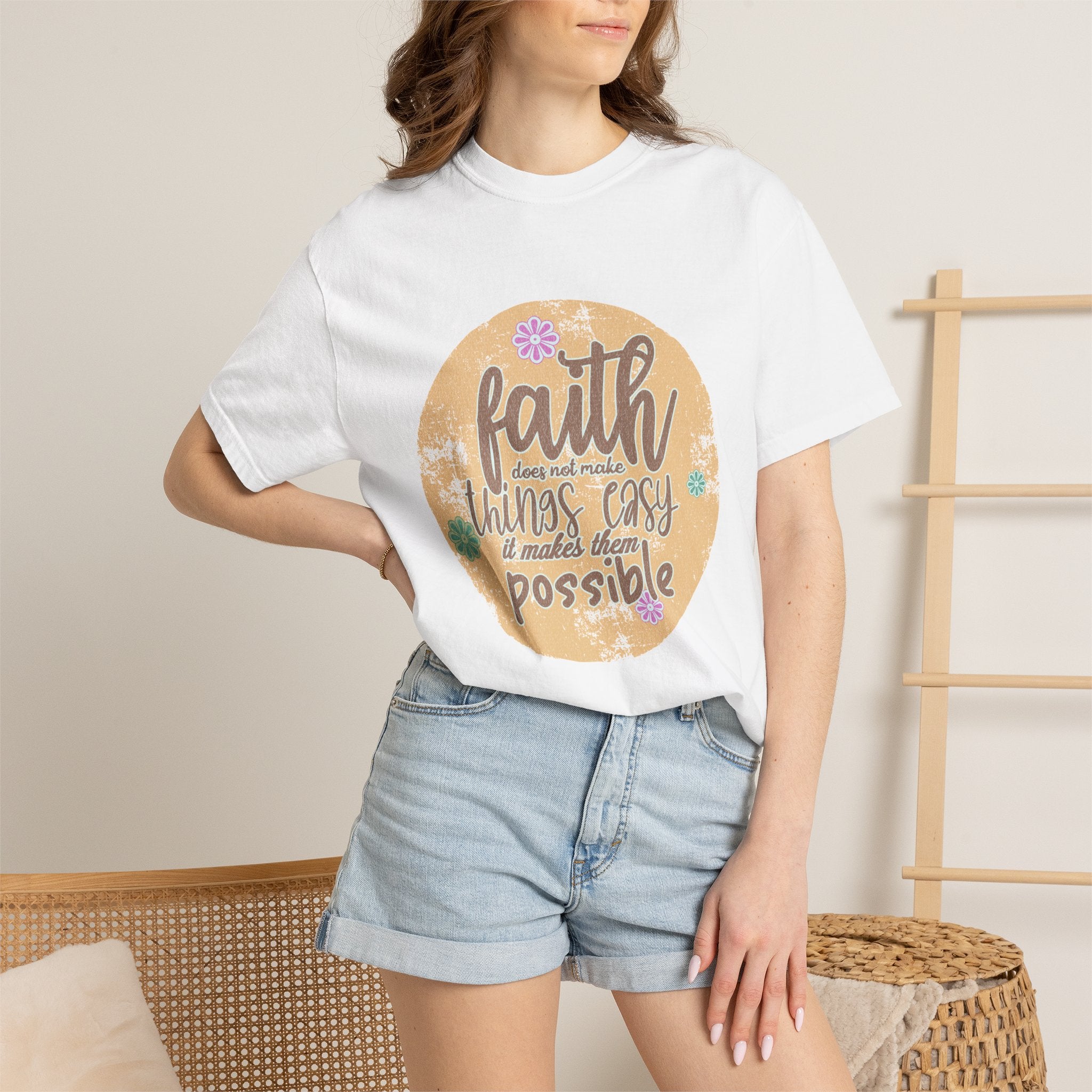 Faith Makes Things Possible T-shirt | Textured Inspirational Typography