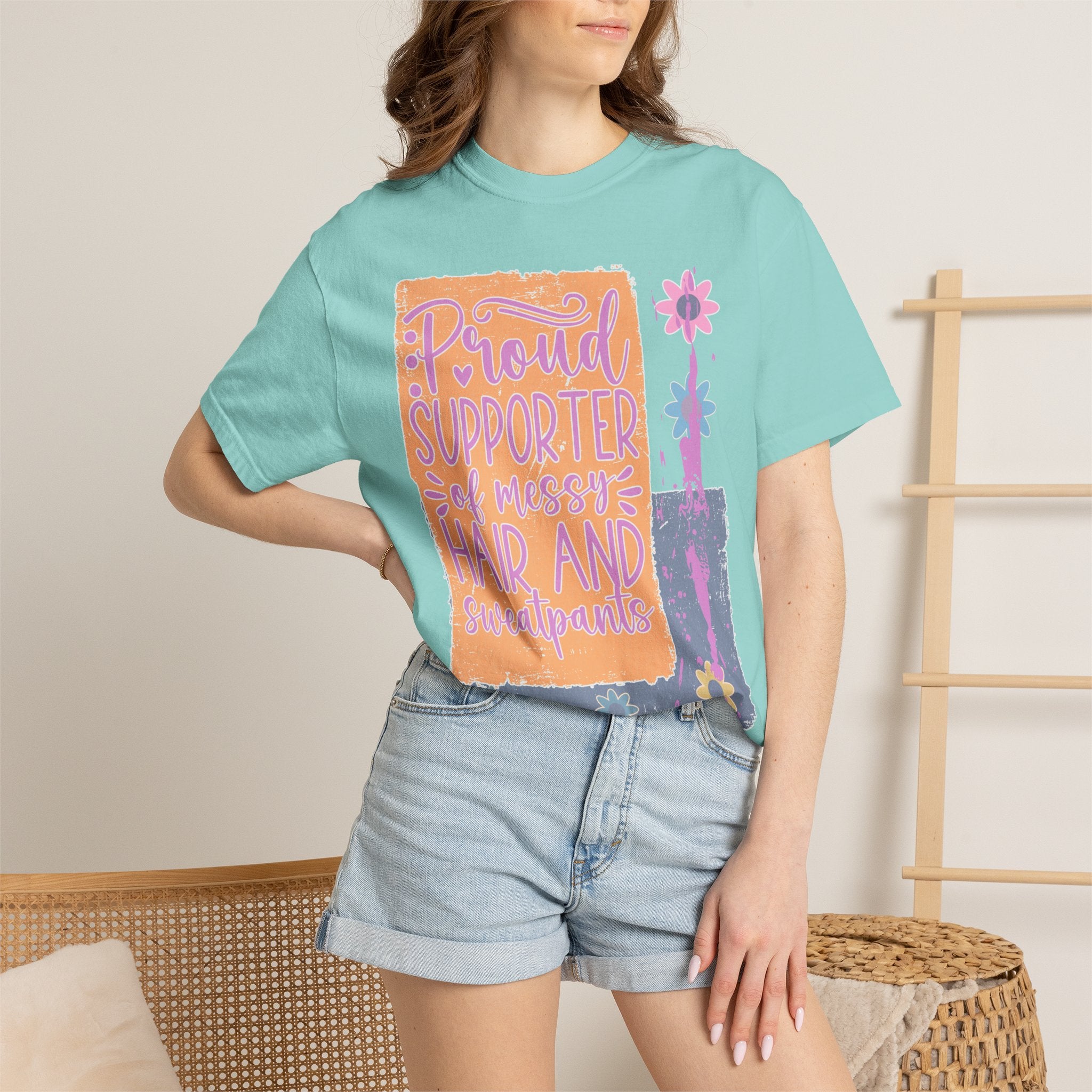 Proud Supporter of Messy Hair & Sweatpants Textured T-Shirt