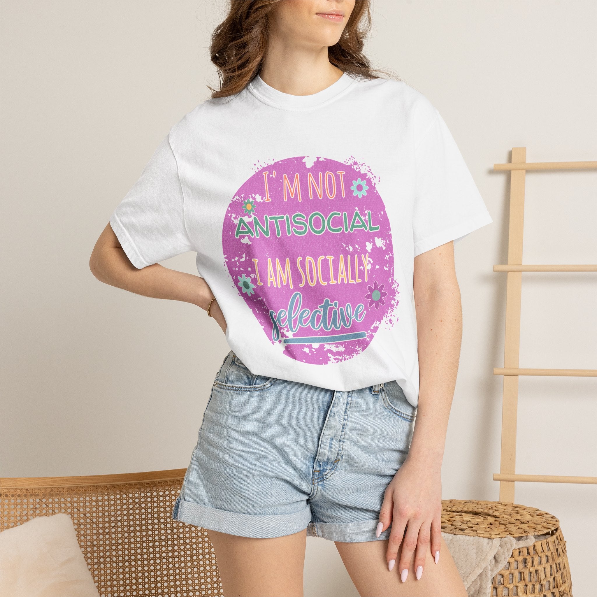 Textured I'm Not Antisocial I Am Socially Selective T-Shirt