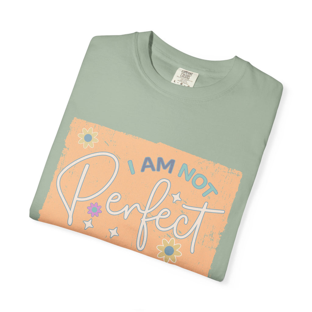 I Am Not Perfect Textured Retro Graphic T-Shirt — Positive Self-Love Tee