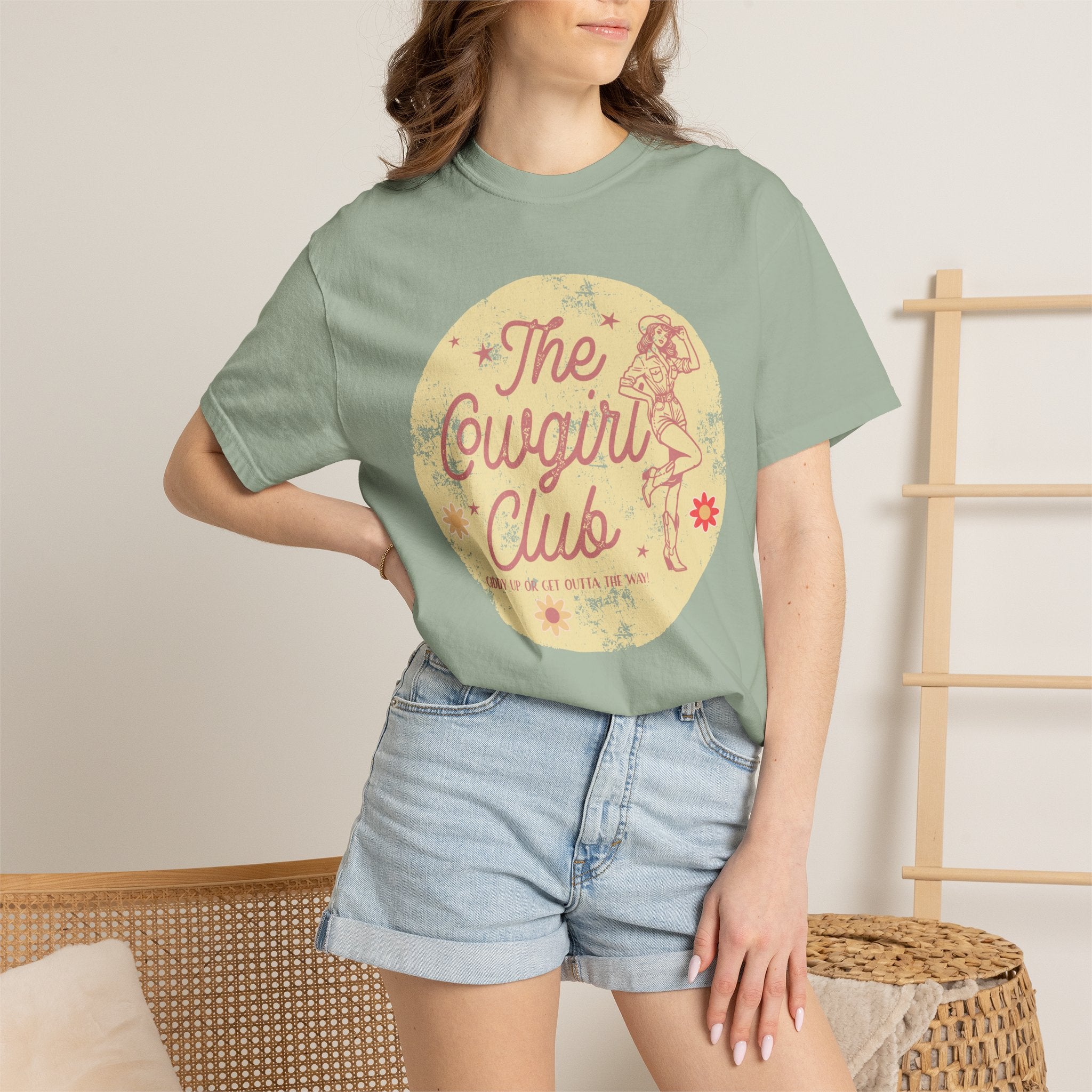 The Cowgirl Club Graphic T-Shirt — Retro Western Textured Tee