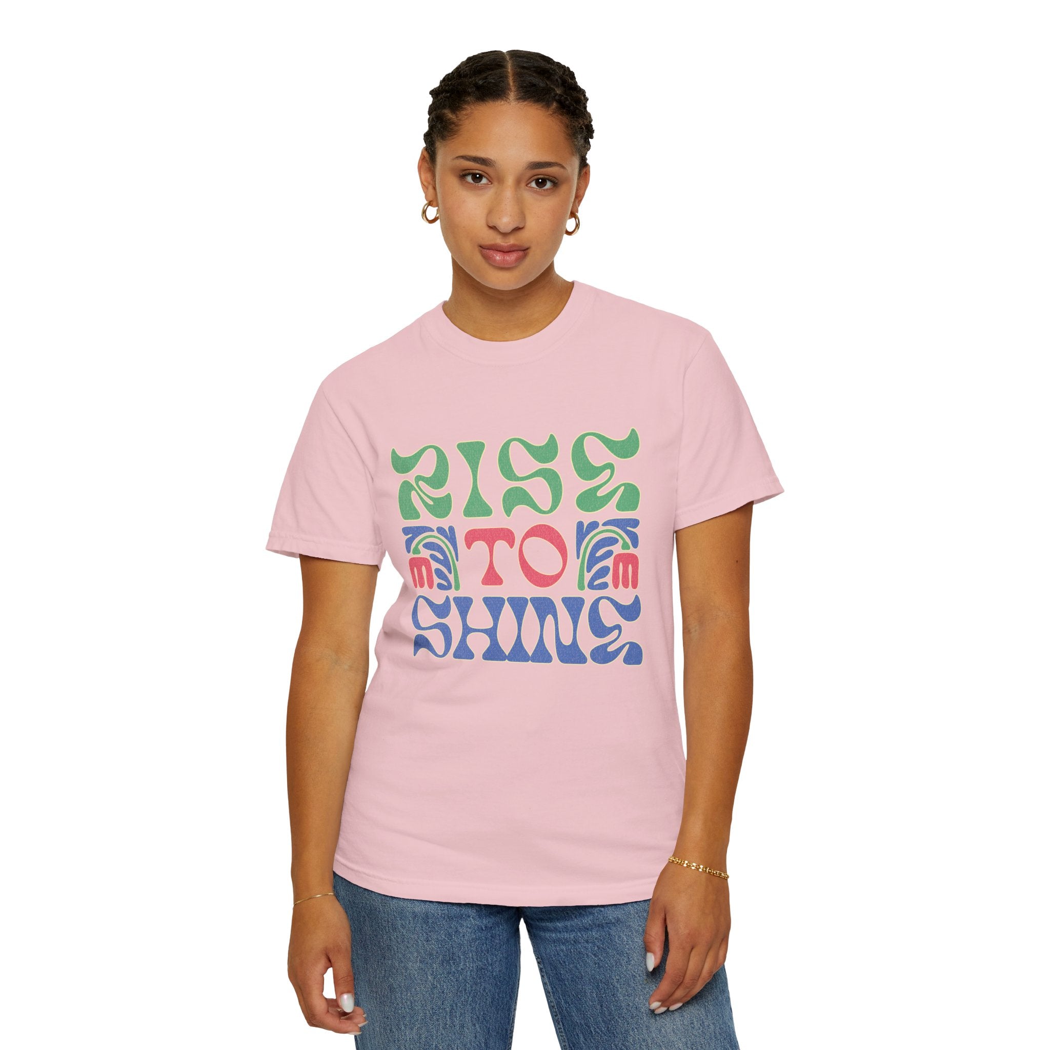 Groovy Textured T-Shirt — Rise to Shine Retro Graphic Tee