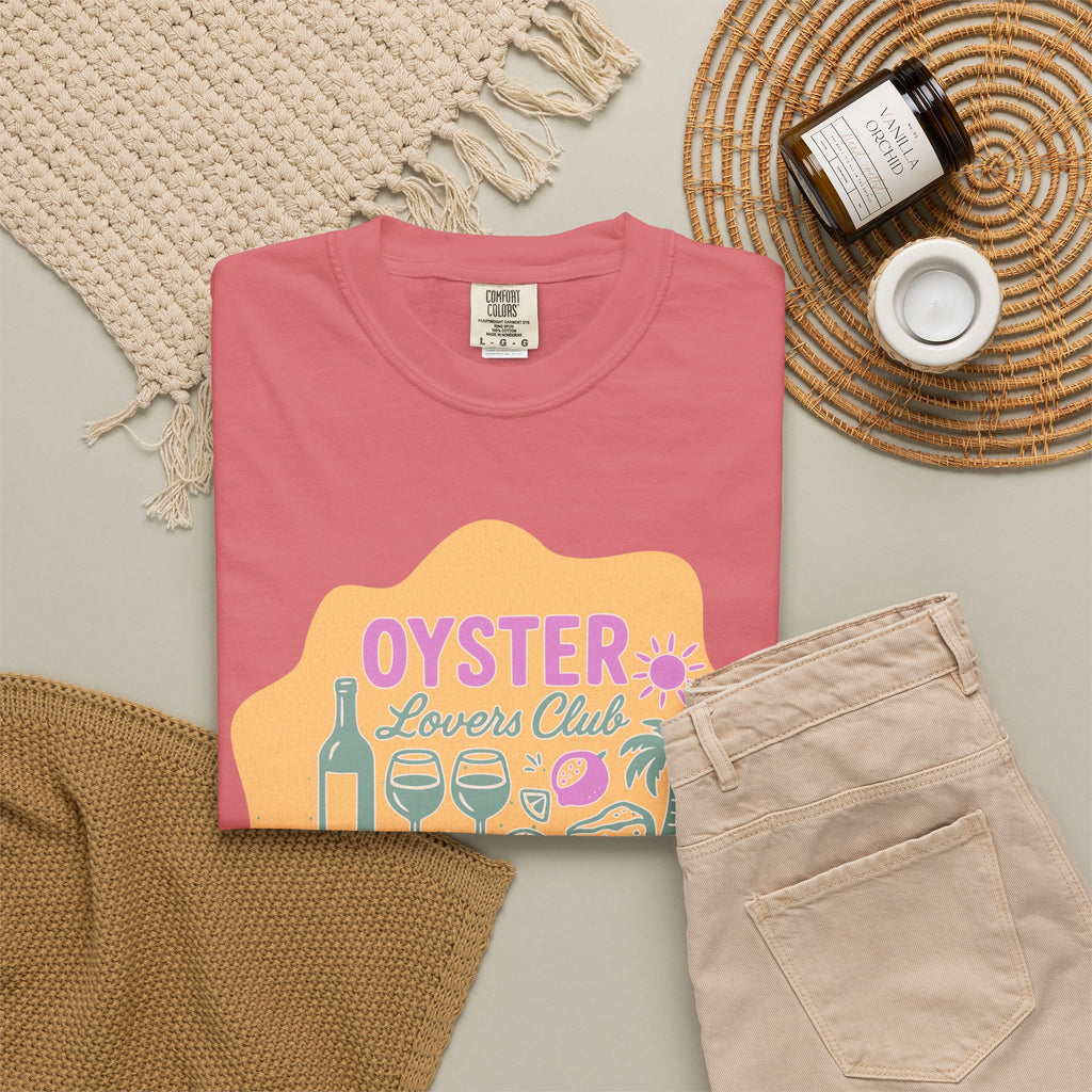 Textured Oyster Lovers Club T-Shirt — Coastal Seafood Graphic Tee