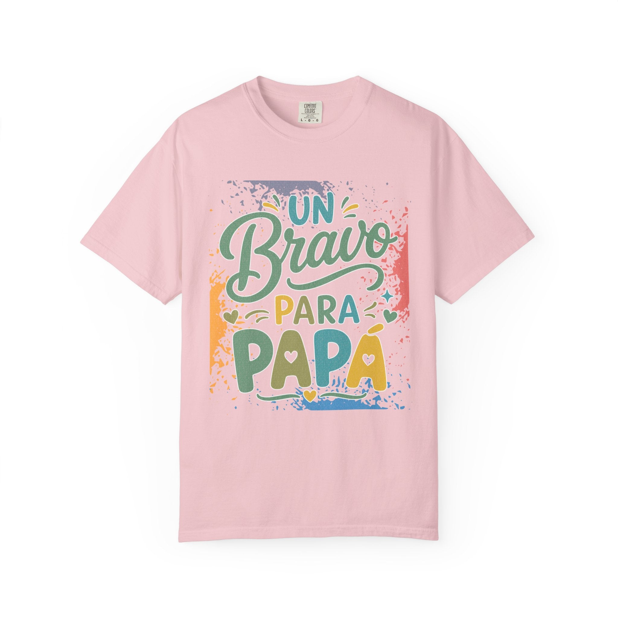 On Bravo Para Papá Textured T-Shirt — Colorful Father’s Day Spanish Dad Tee