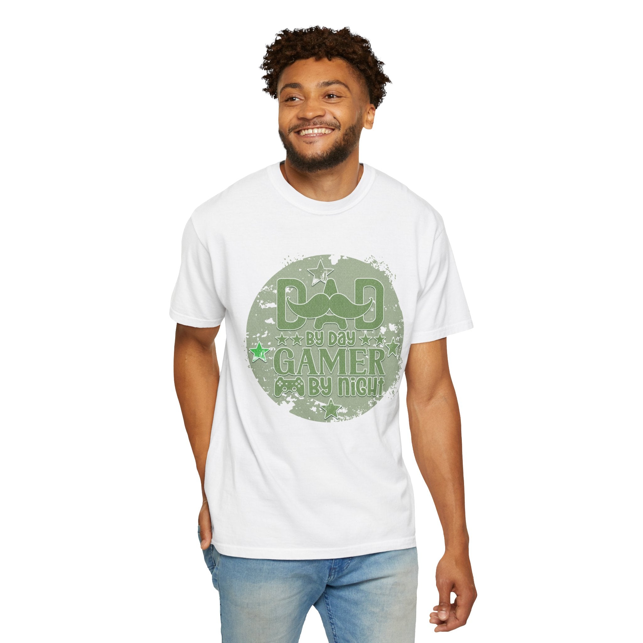 Dad By Day Gamer By Night Textured T-Shirt