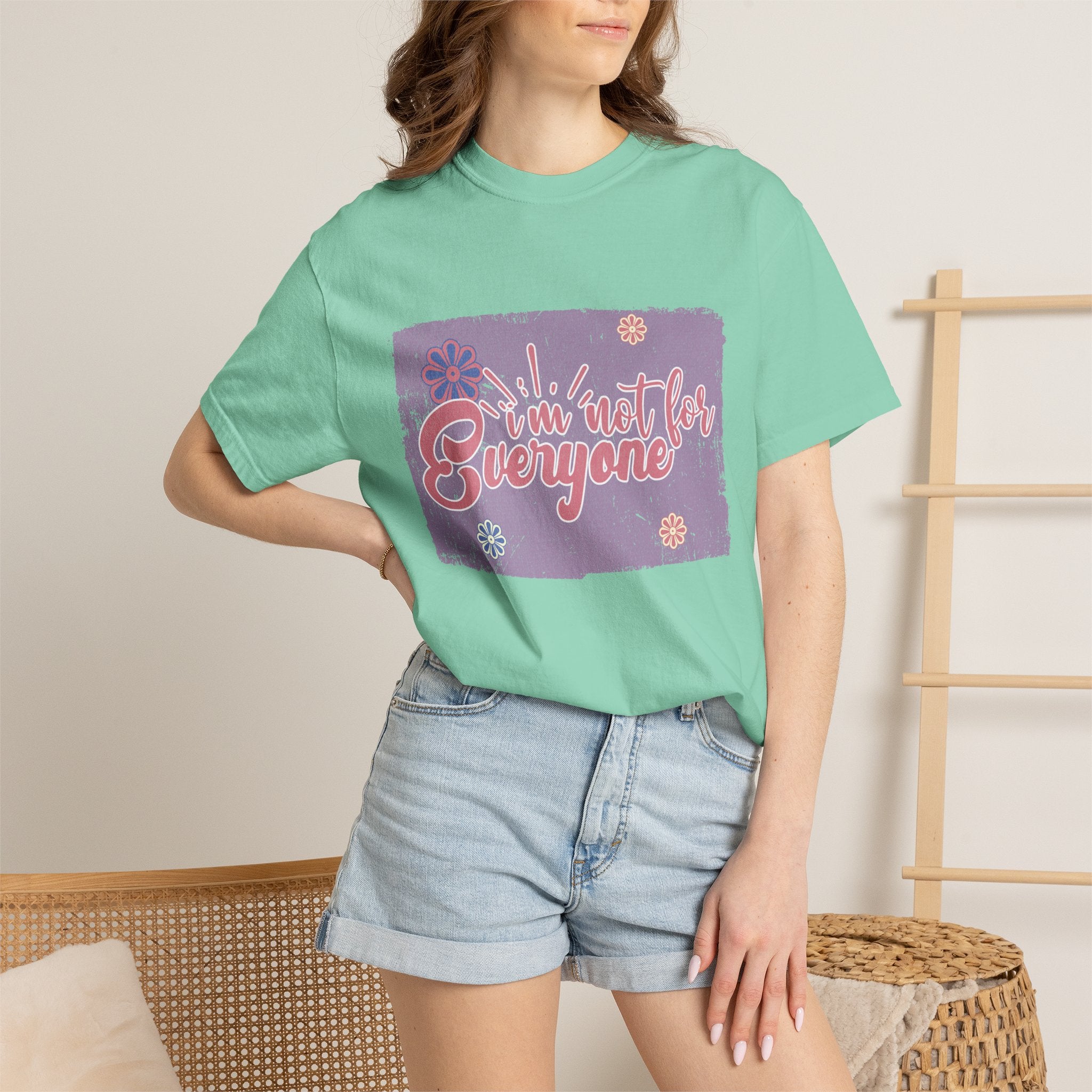 I'm Not For Everyone T-shirt |Textured Floral Retro Script Design