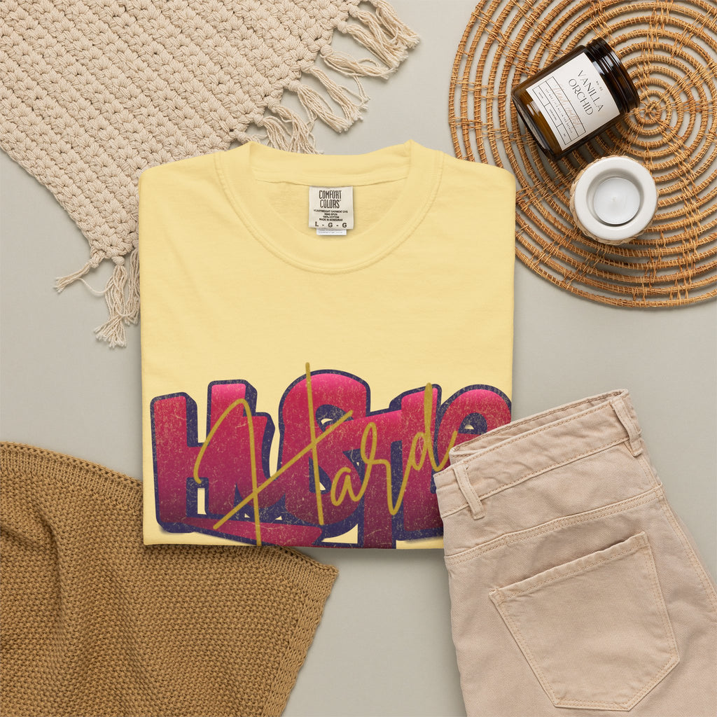 Textured Street Art 'Hustle Hard' Graphic Tee — Vintage Graffiti Unisex T-Shirt