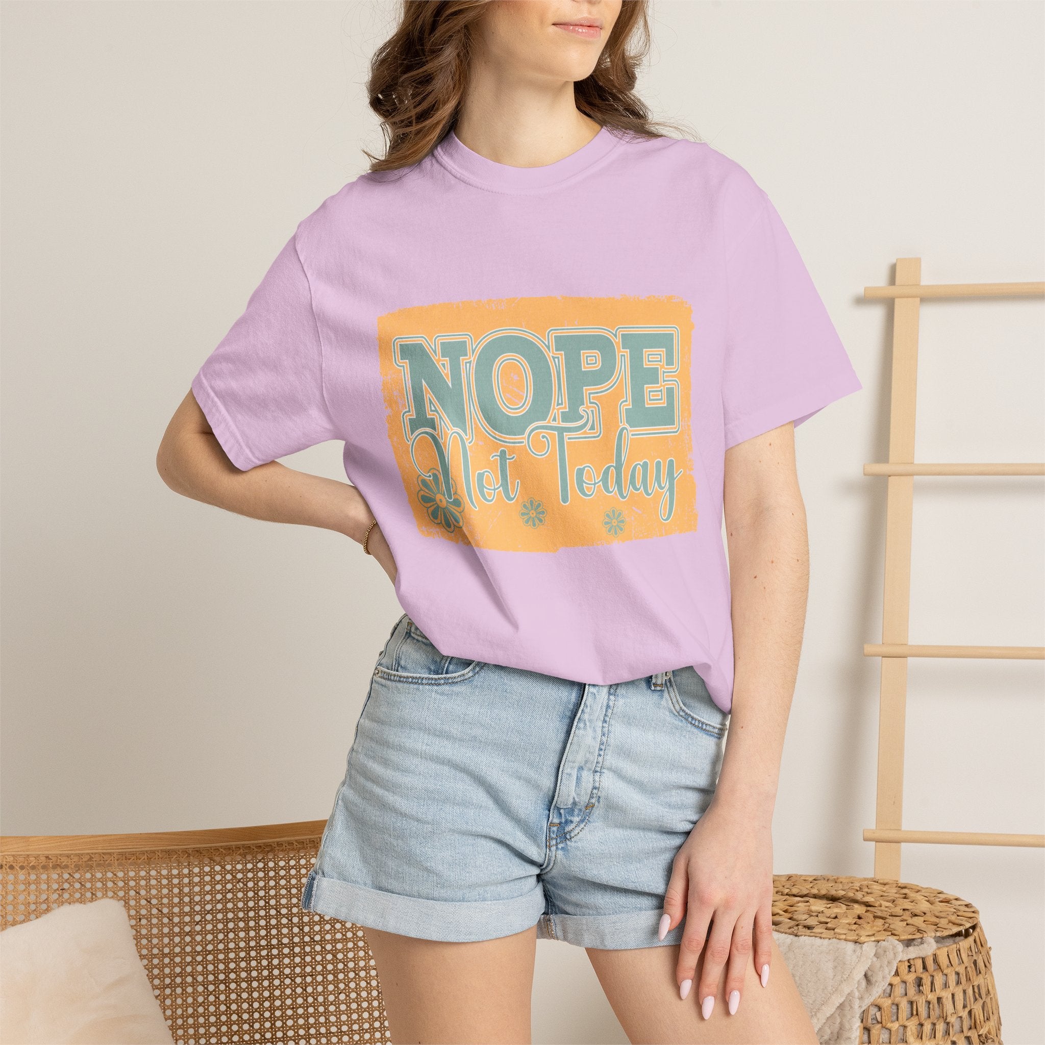 NOPE Not Today T-shirt | Textured Retro Beach Script Graphic