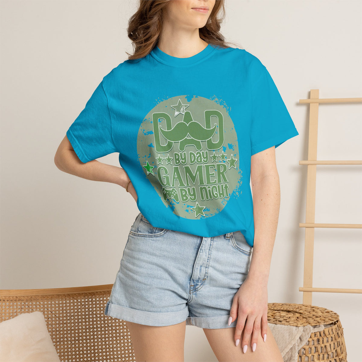 Dad By Day Gamer By Night Textured T-Shirt
