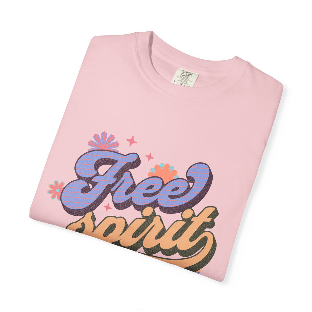 Textured Free Spirit T-Shirt — Retro Hand-Lettered Graphic Tee