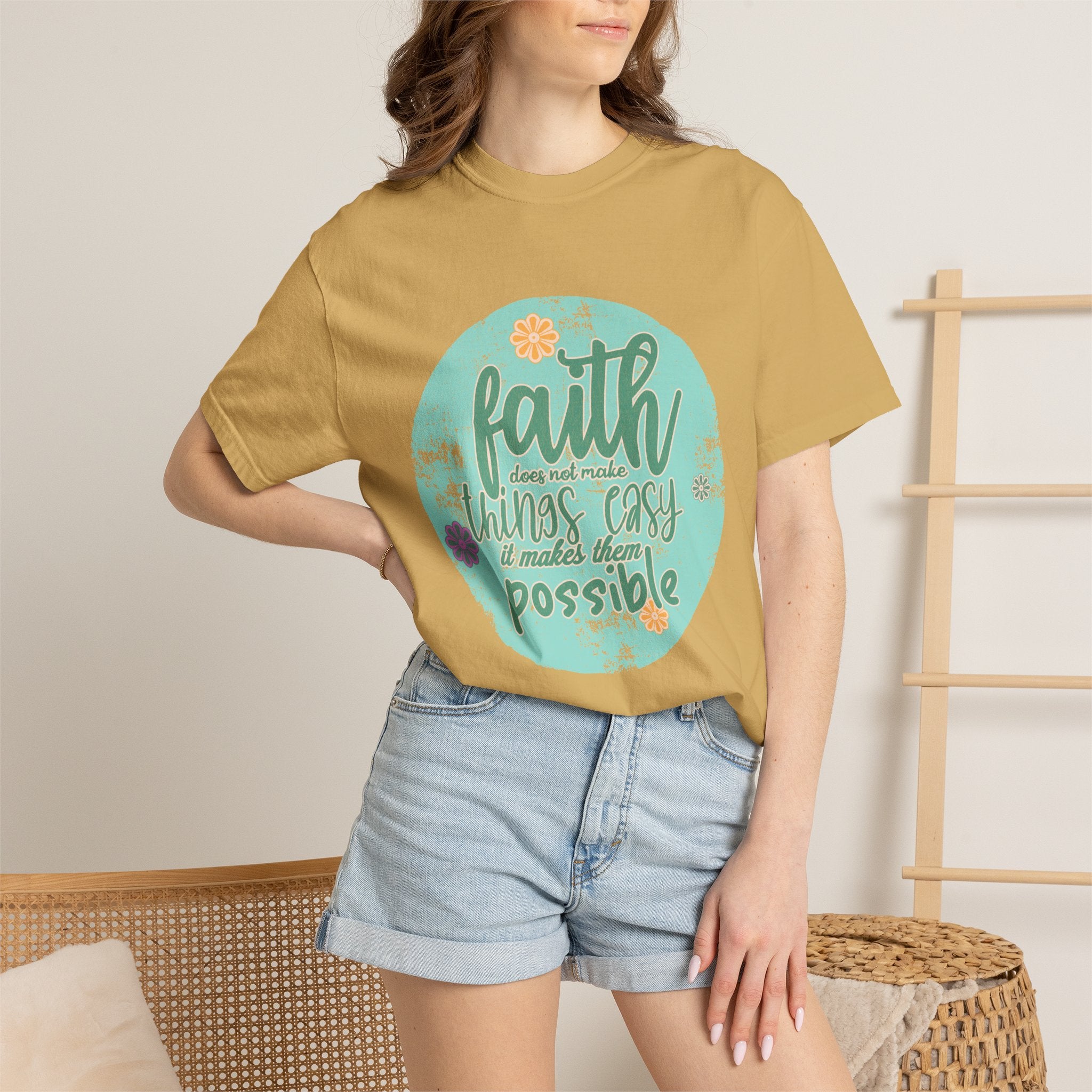Faith Makes All Things Possible T-Shirt |Textured Inspirational Tee