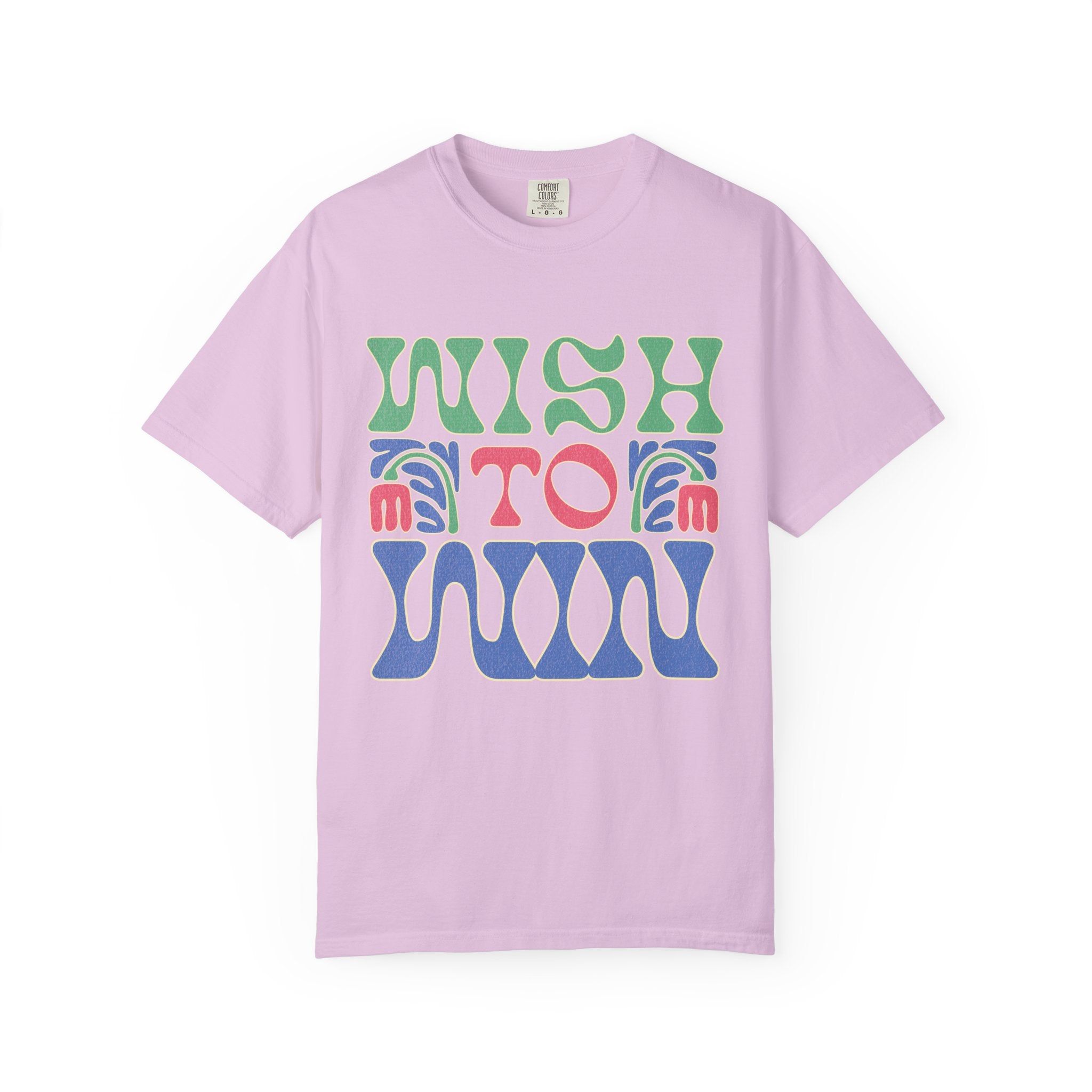 Wish to Win T-shirt |Textured Retro Psychedelic Lettering