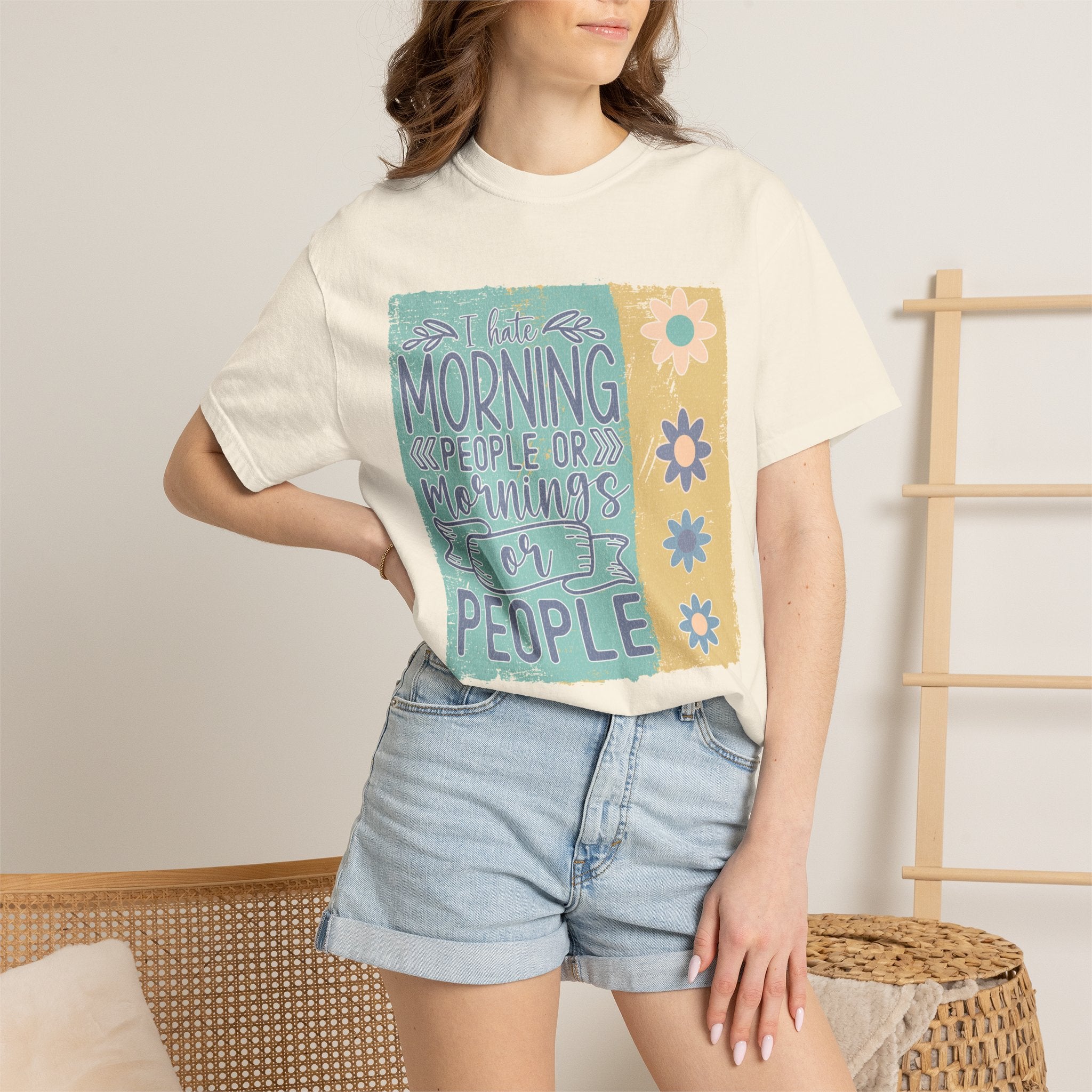I Hate Morning People Textured Shirt
