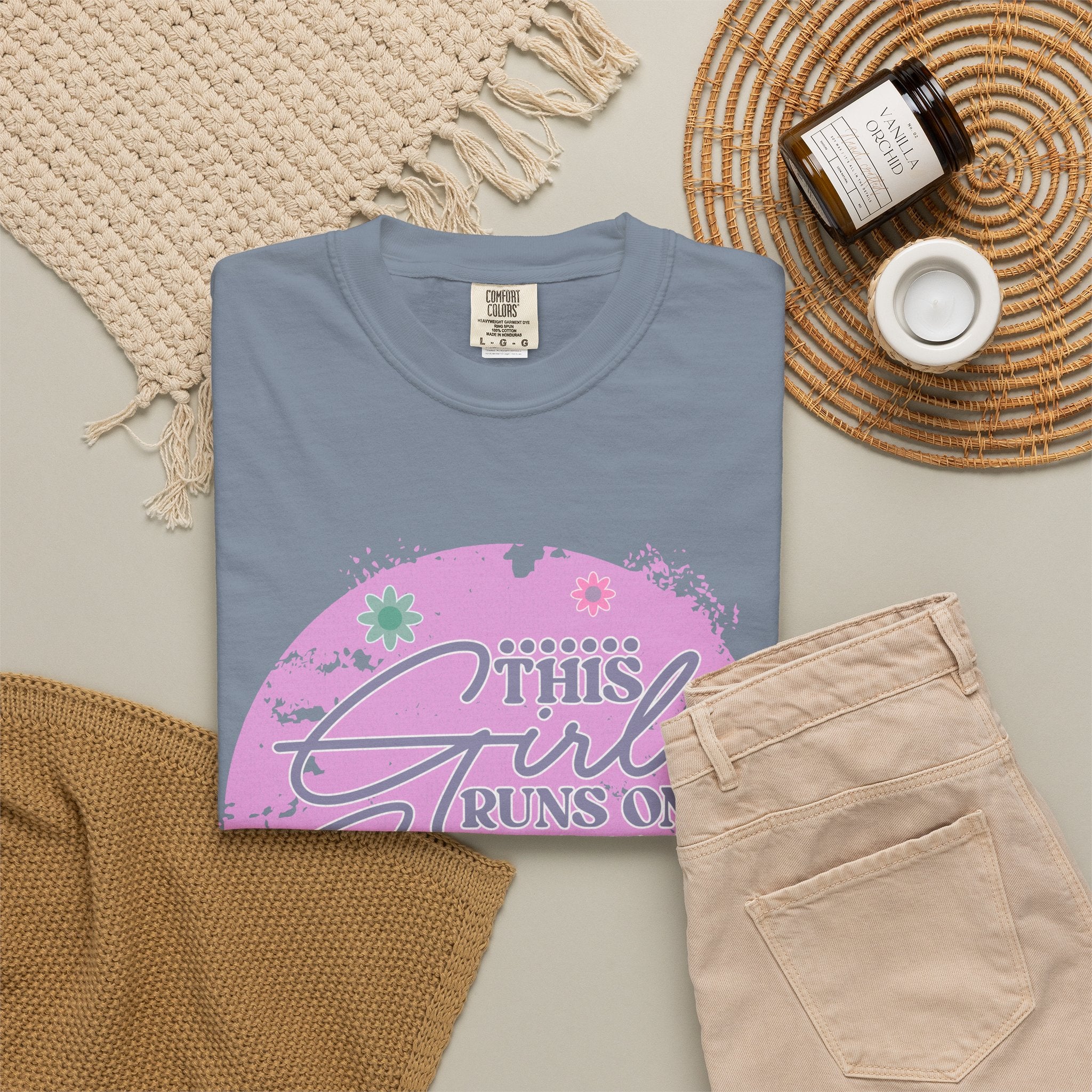 This Girl Runs on Caffeine & Sarcasm Textured T-Shirt