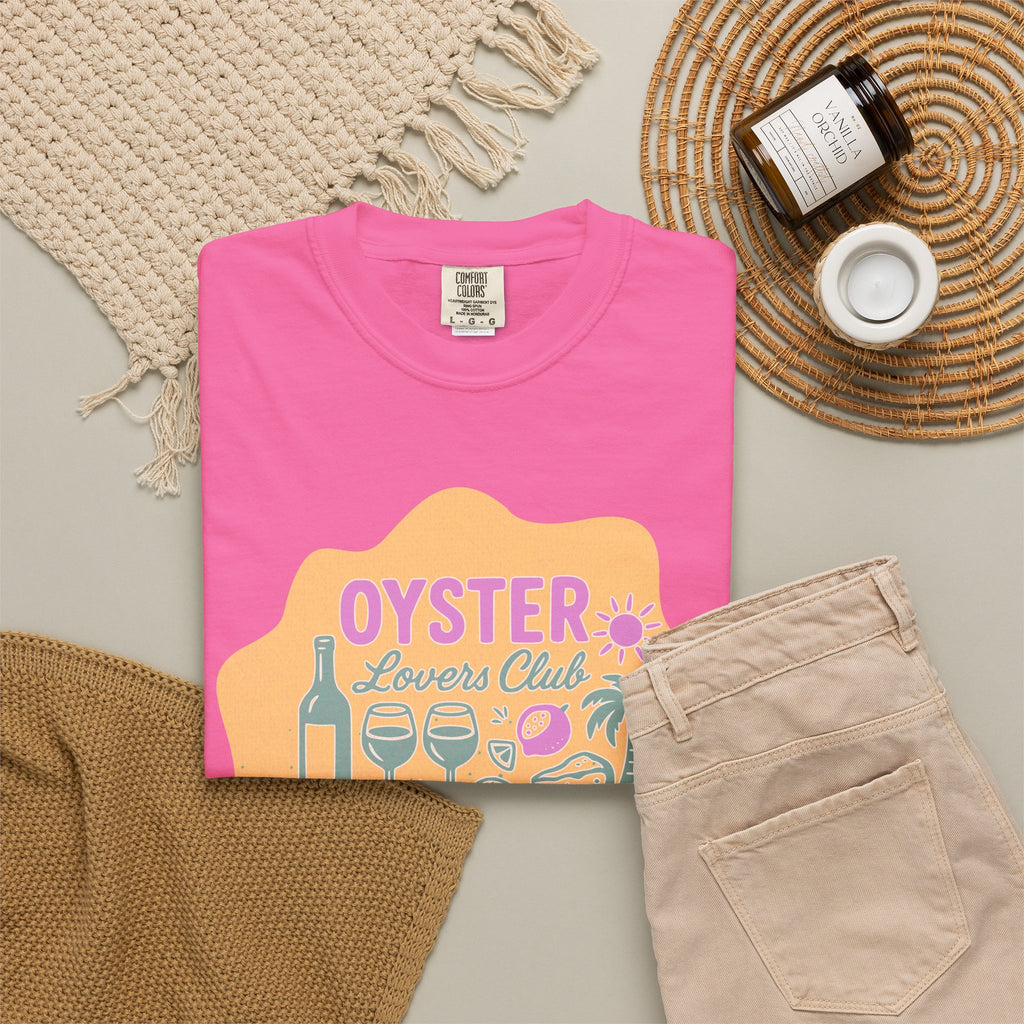 Textured Oyster Lovers Club T-Shirt — Coastal Seafood Graphic Tee