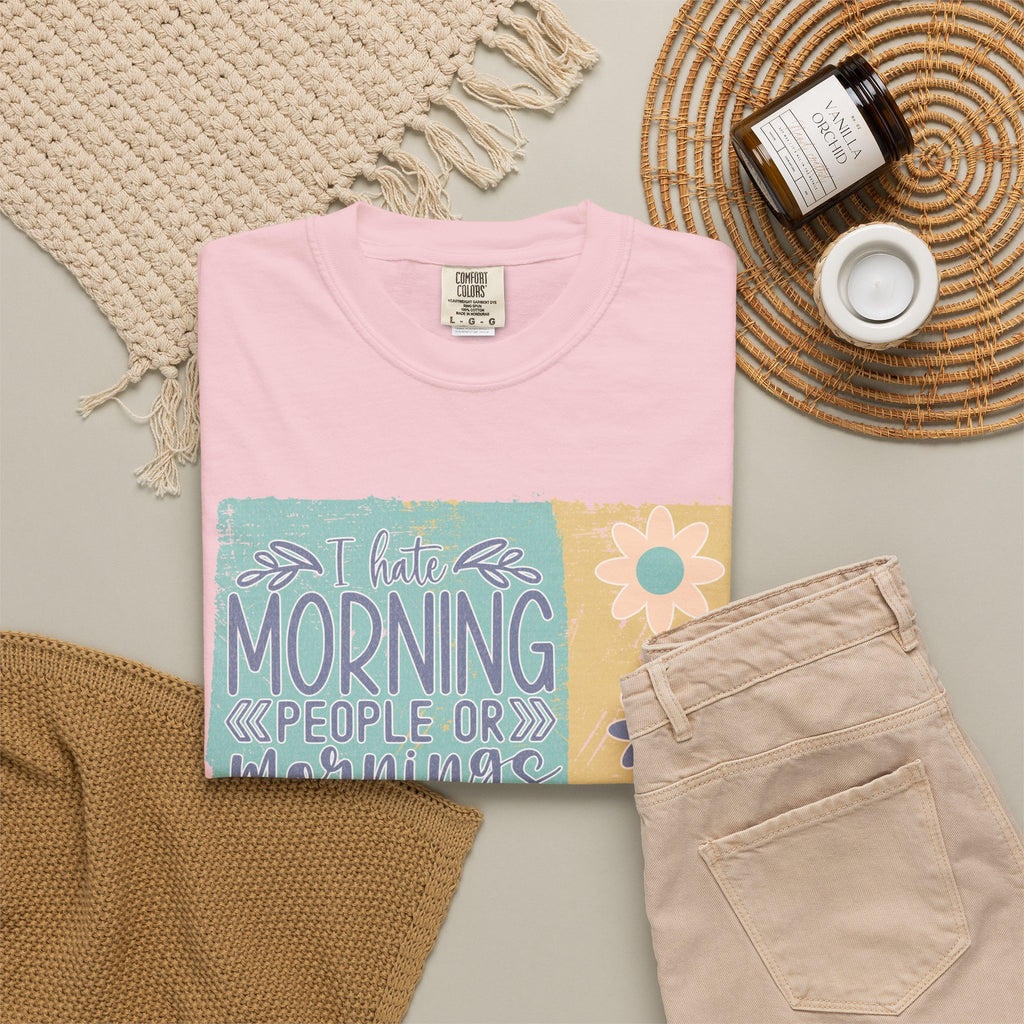 I Hate Morning People Textured Shirt