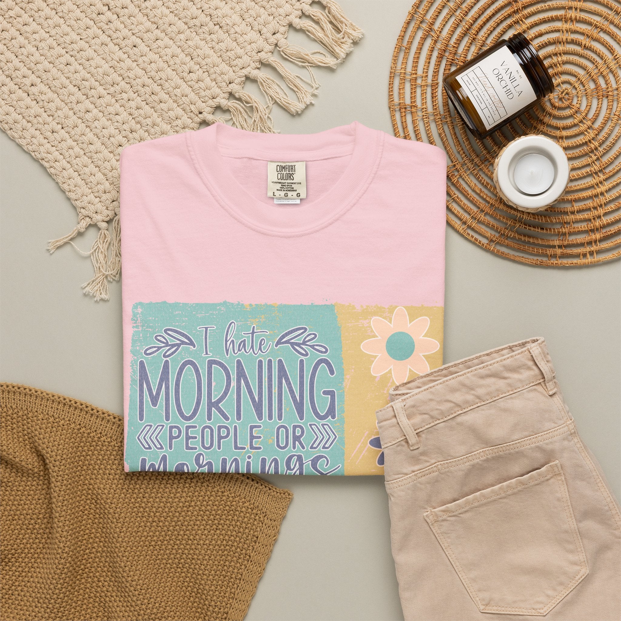 I Hate Morning People Textured Shirt