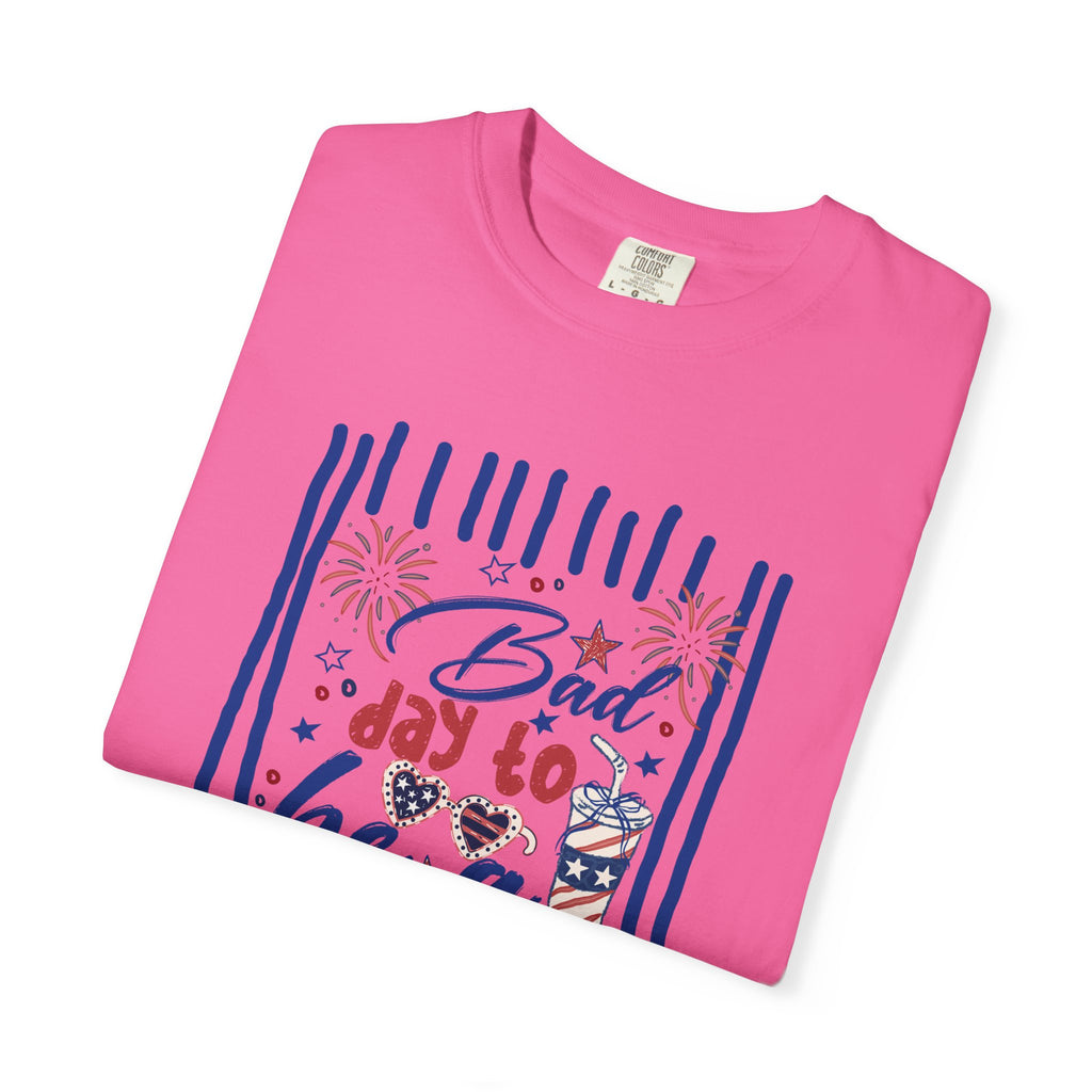 Hot Dog Patriotic Graphic T-Shirt — "Bad Day to Be a Hot Dog" 4th of July Tee