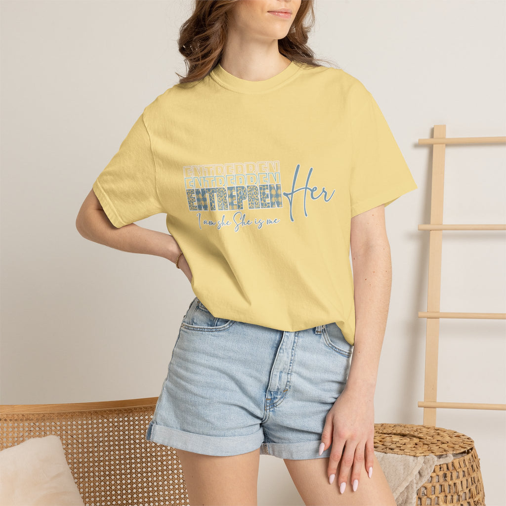 EntreprenHer Leopard Print Script Tee — "I run this, She runs you" Inspirational Graphic Tee