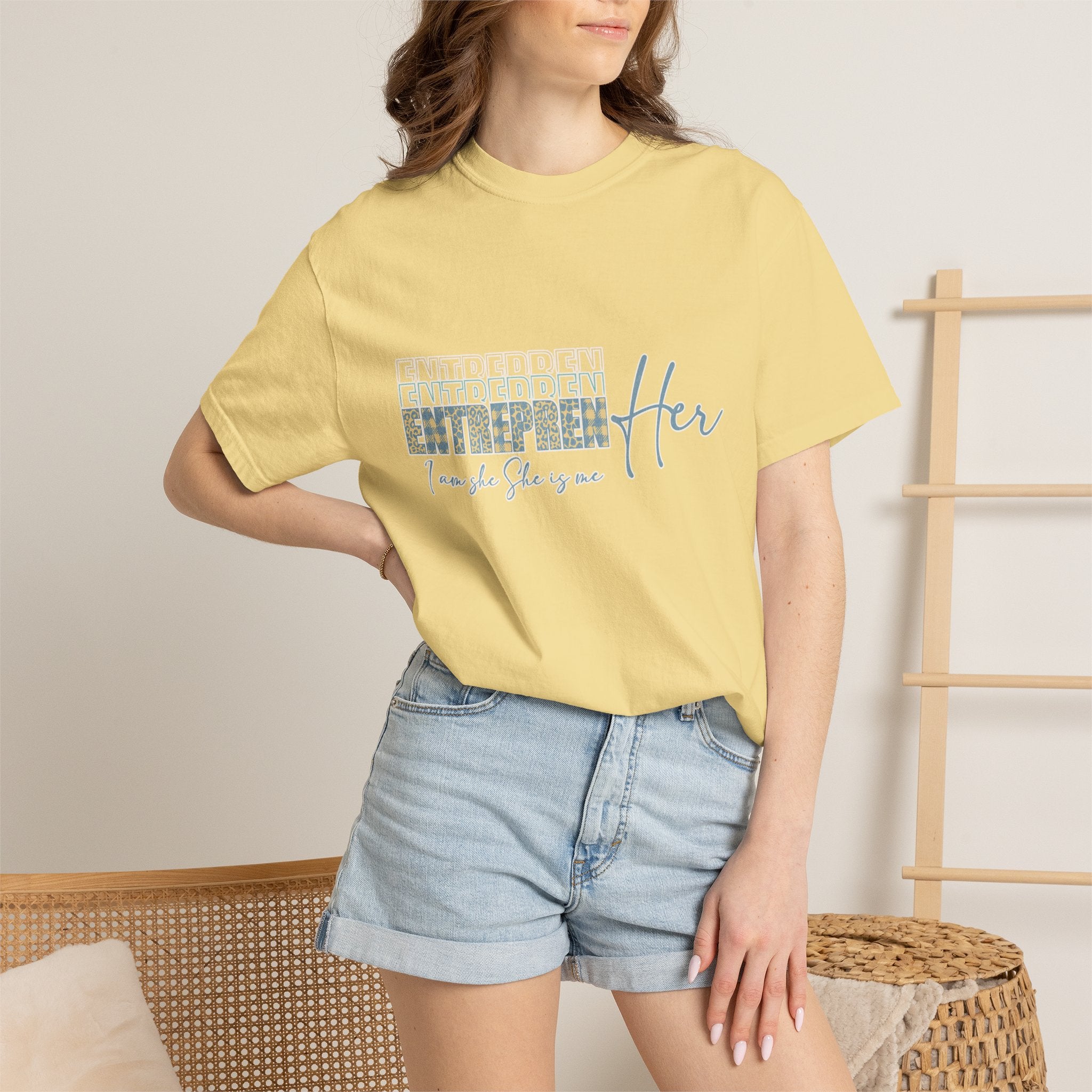 EntreprenHer Leopard Print Script Tee — "I run this, She runs you" Inspirational Graphic Tee