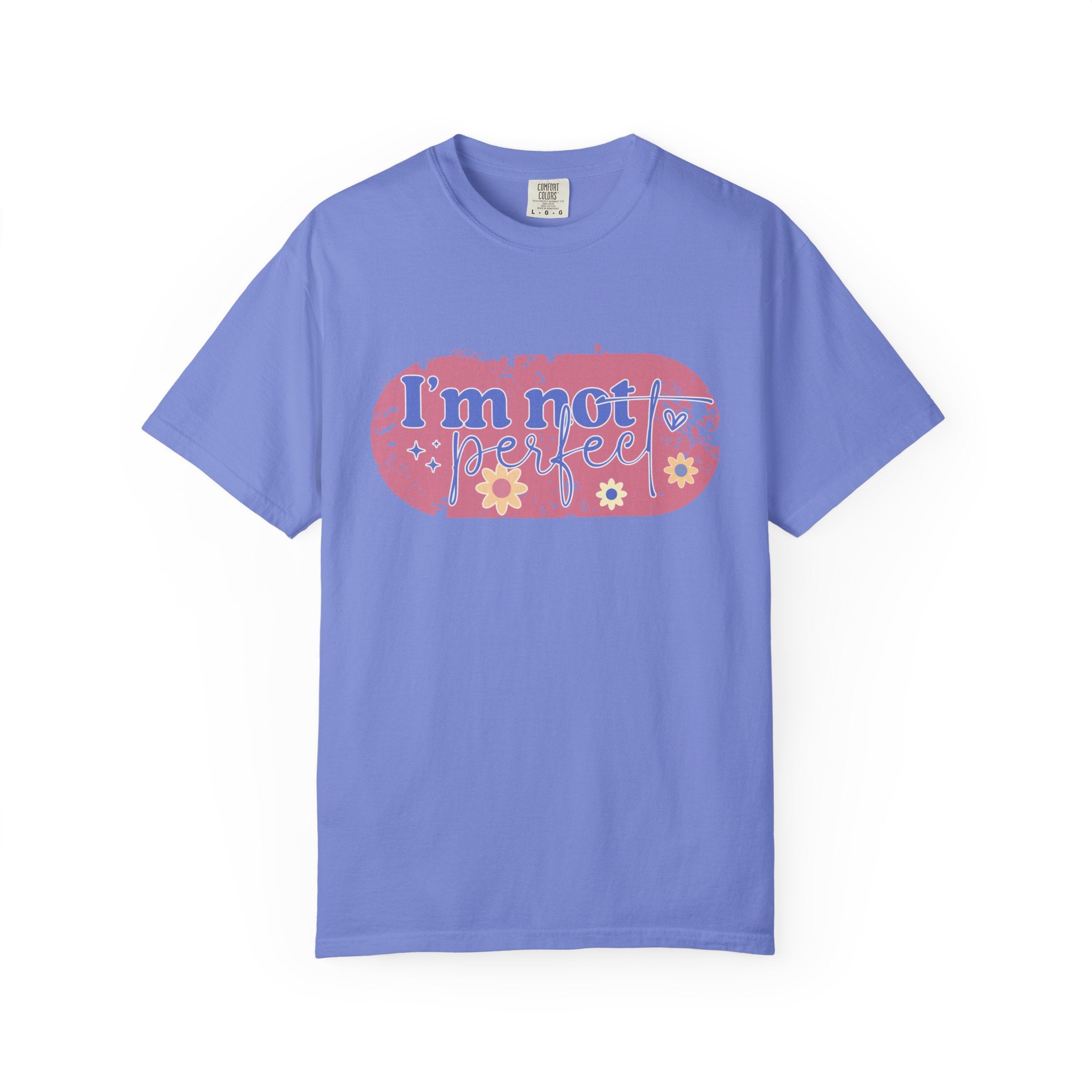 I'm Not Perfect Textured Floral T-Shirt — Retro Flower Graphic Tee