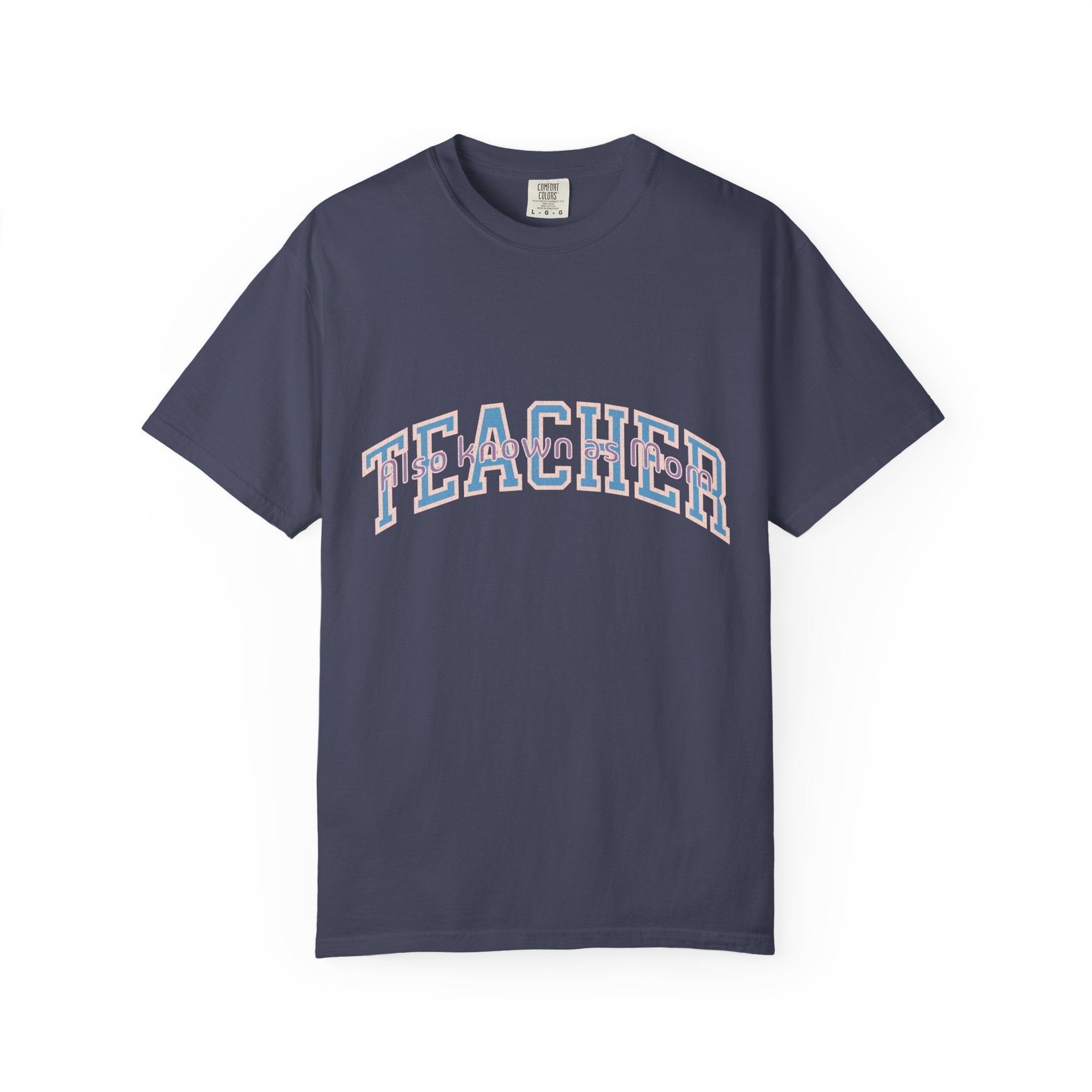 Teacher Also Known As Mom T‑Shirt — Textured Retro School Staff Gift