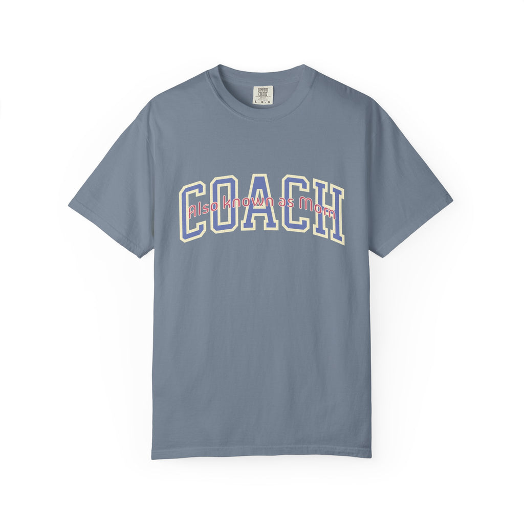 Coach Also Known As Mom — Textured Collegiate Style Tee